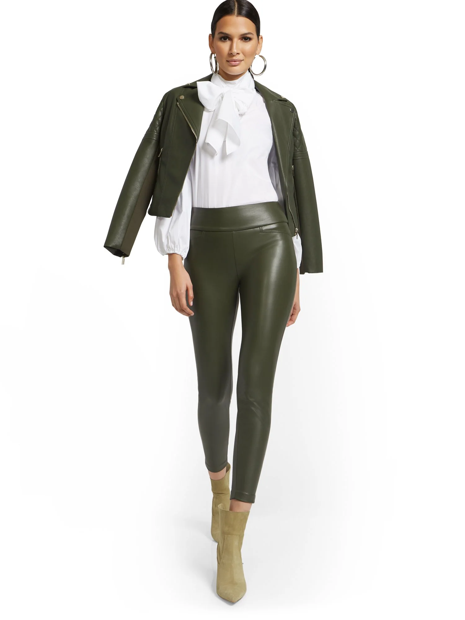 Faux-Leather Carrie Pull-On Ankle Pant - Image 12