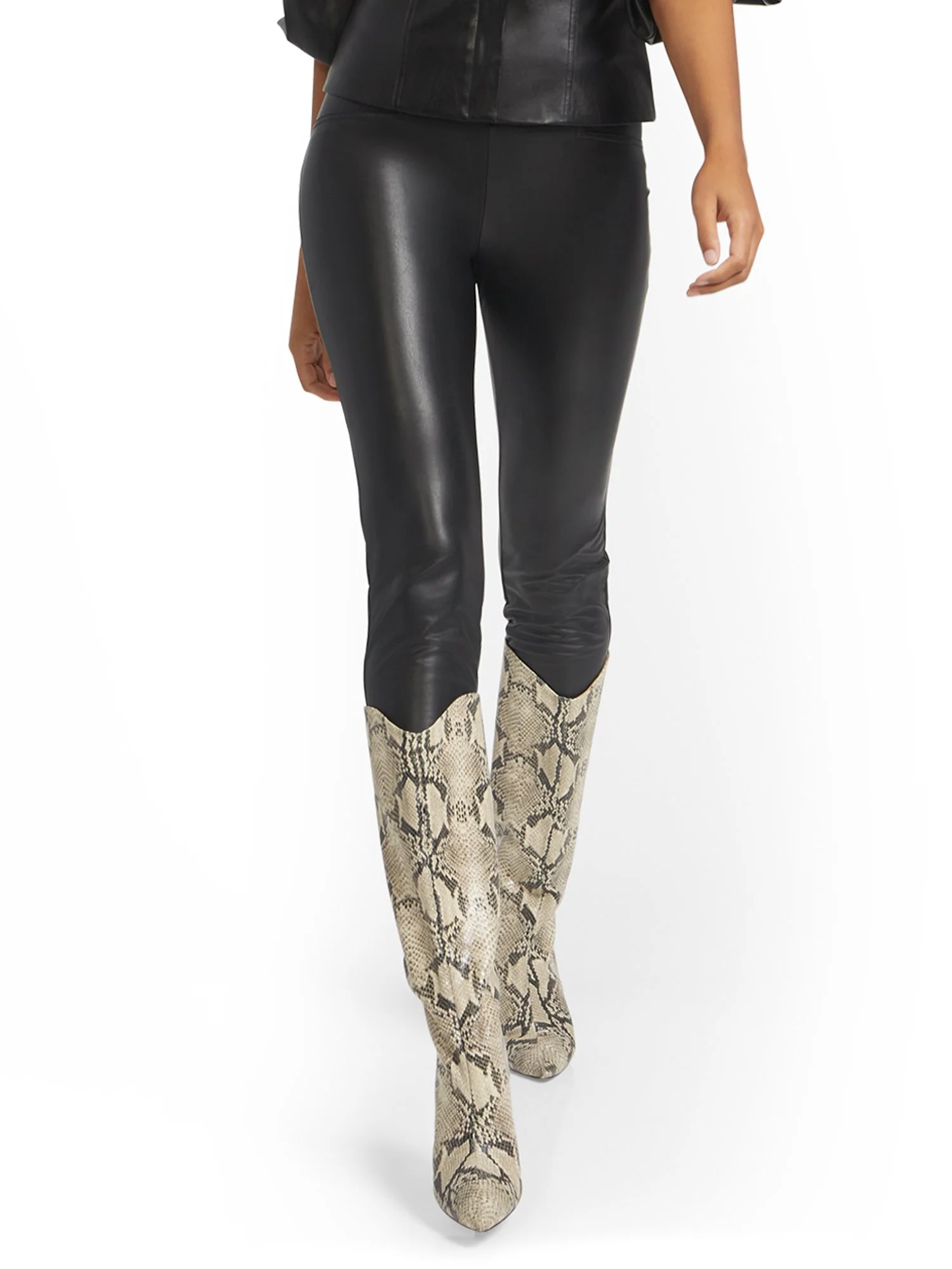 Faux-Leather Carrie Pull-On Ankle Pant - Image 2