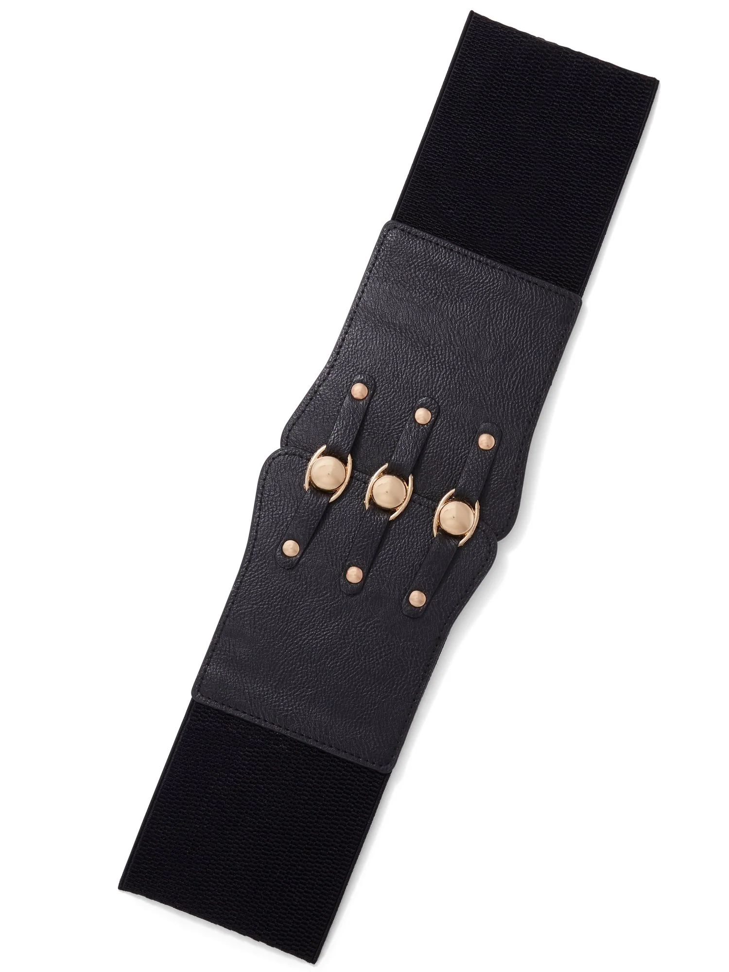 Faux-Leather Corset Stretch Belt