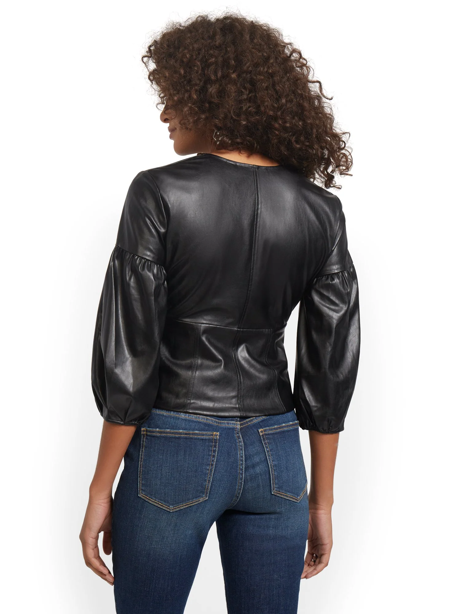 Faux-Leather Corset Top - Image 3