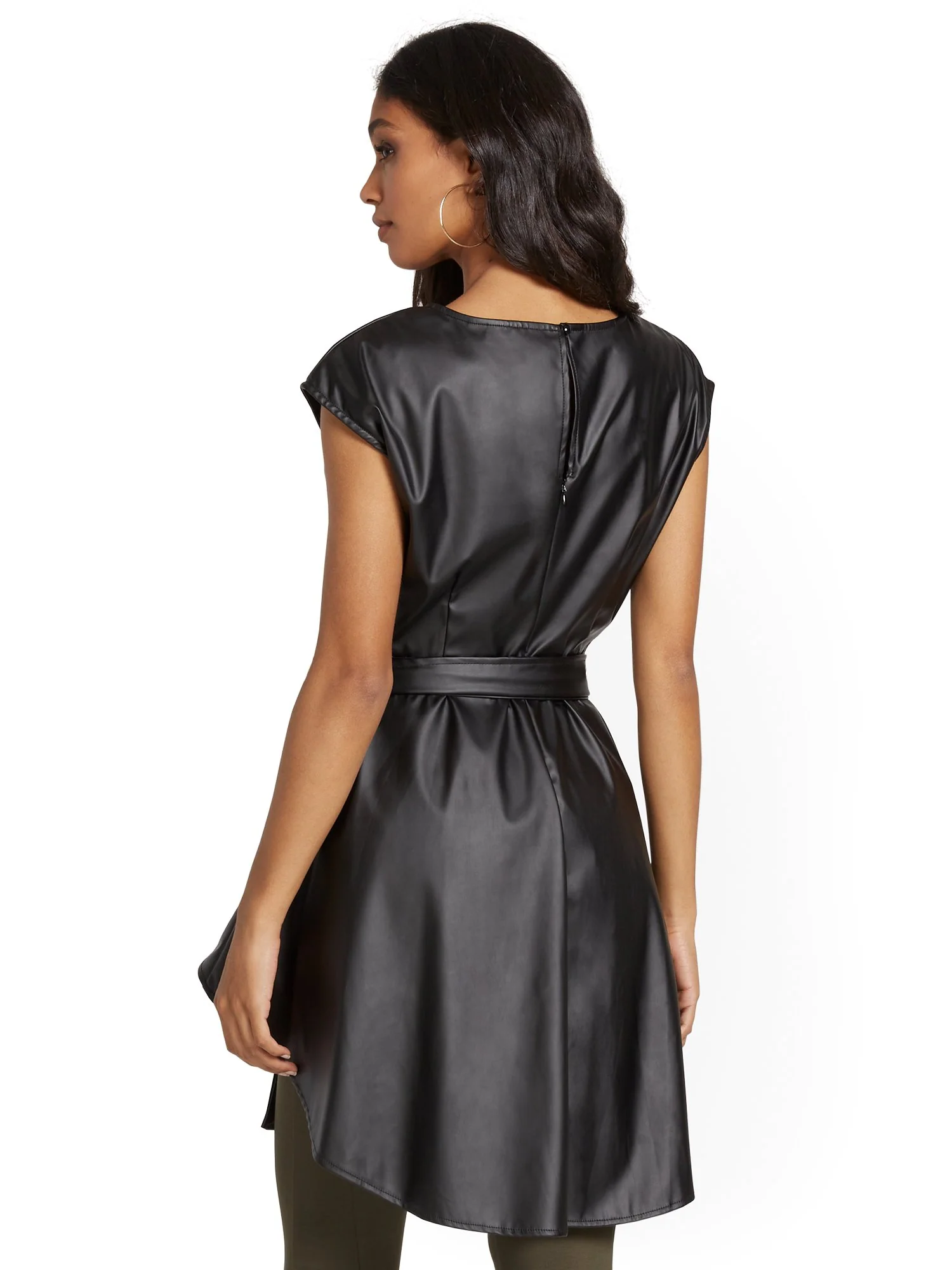 Faux-Leather High-Low Top - Image 3