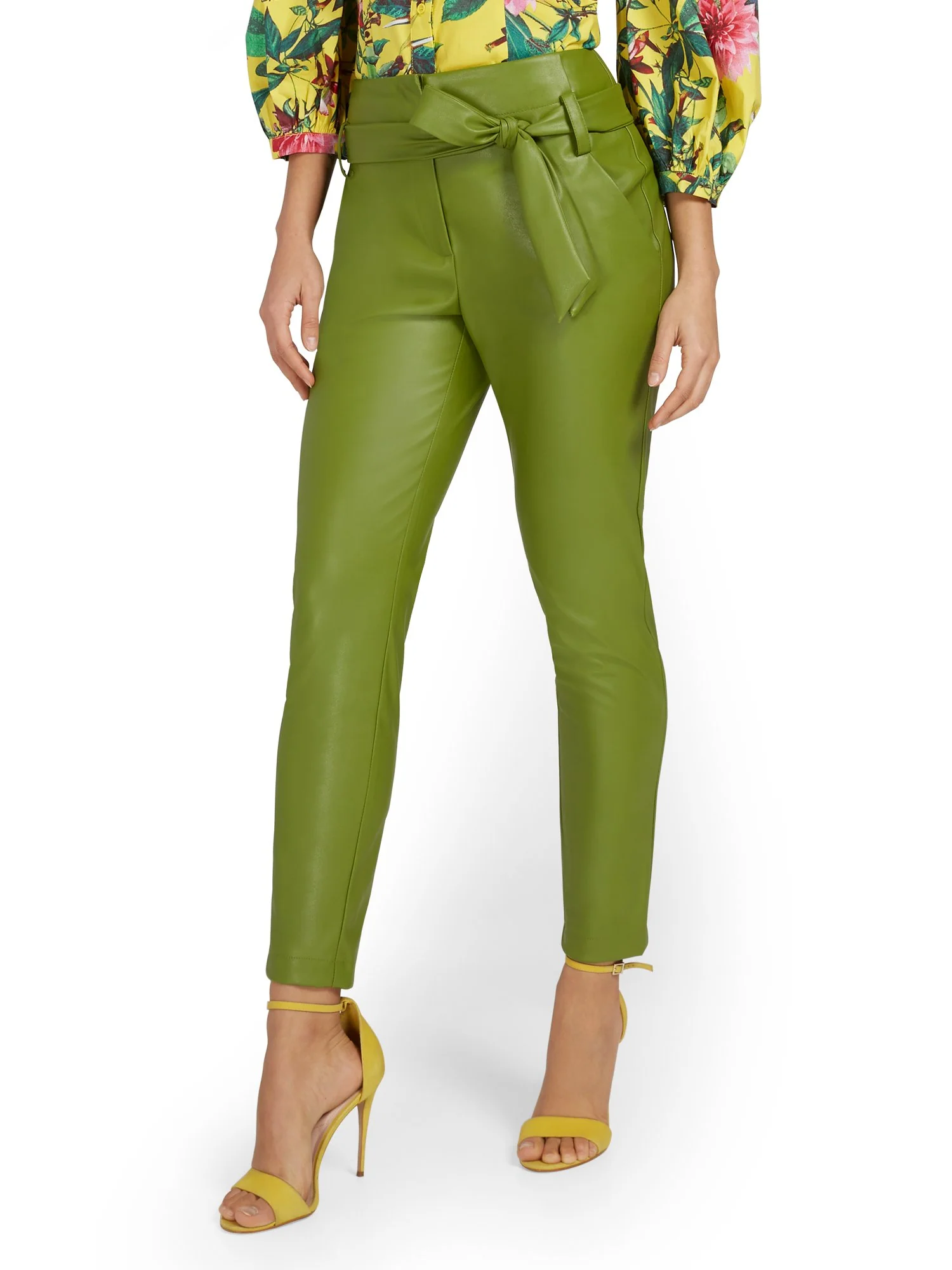 Faux-Leather Madie Paperbag Ankle Pant - Image 14
