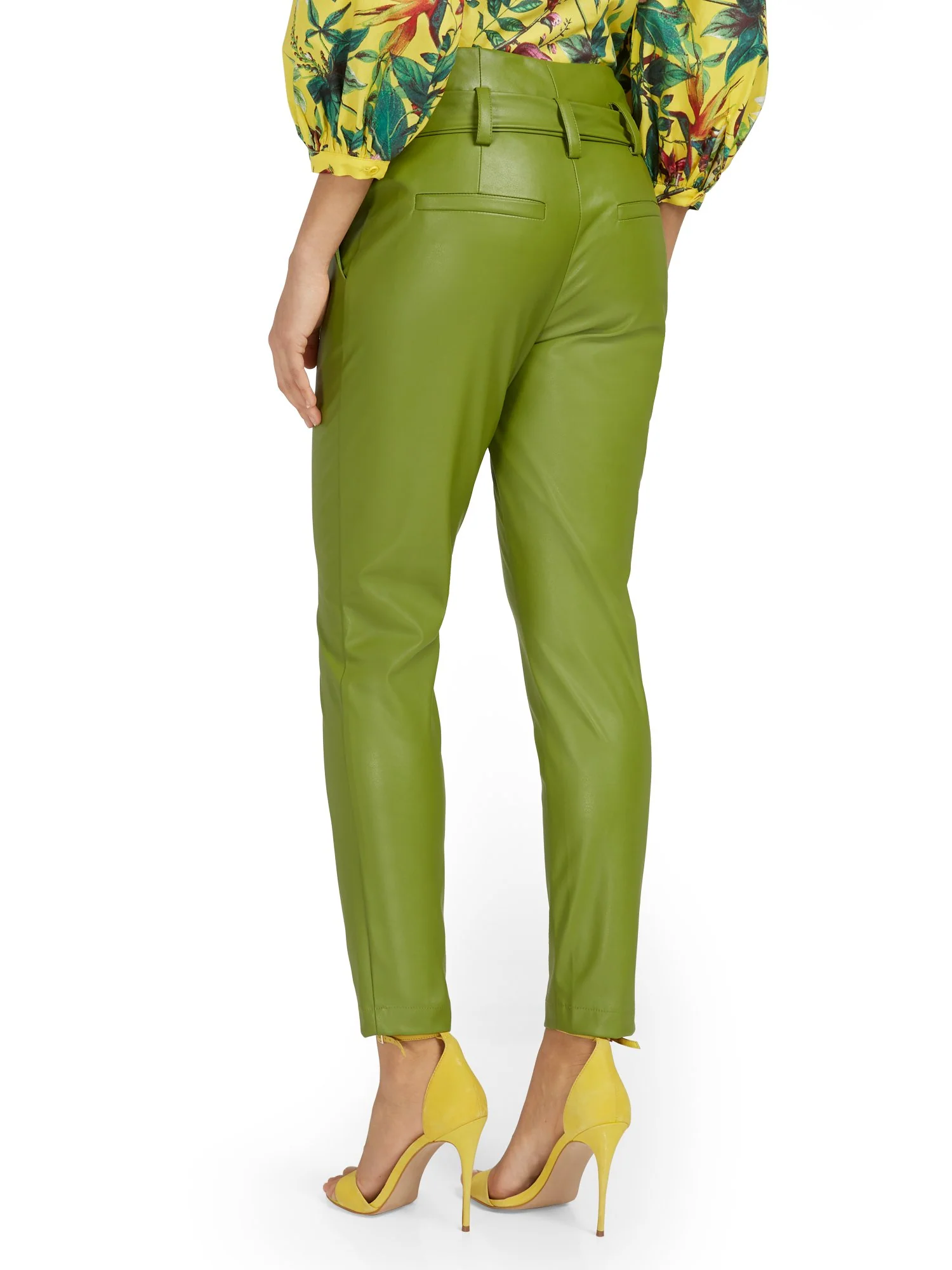 Faux-Leather Madie Paperbag Ankle Pant - Image 16