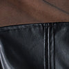 Faux-Leather Mesh-Inset Mock-Neck Corset Top - Image 4