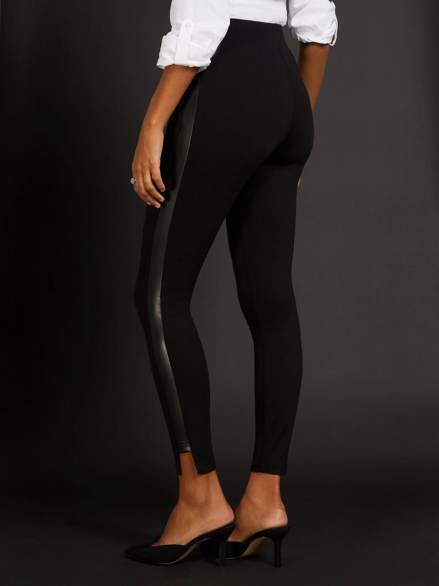 Faux-Leather Panel Legging - Image 4
