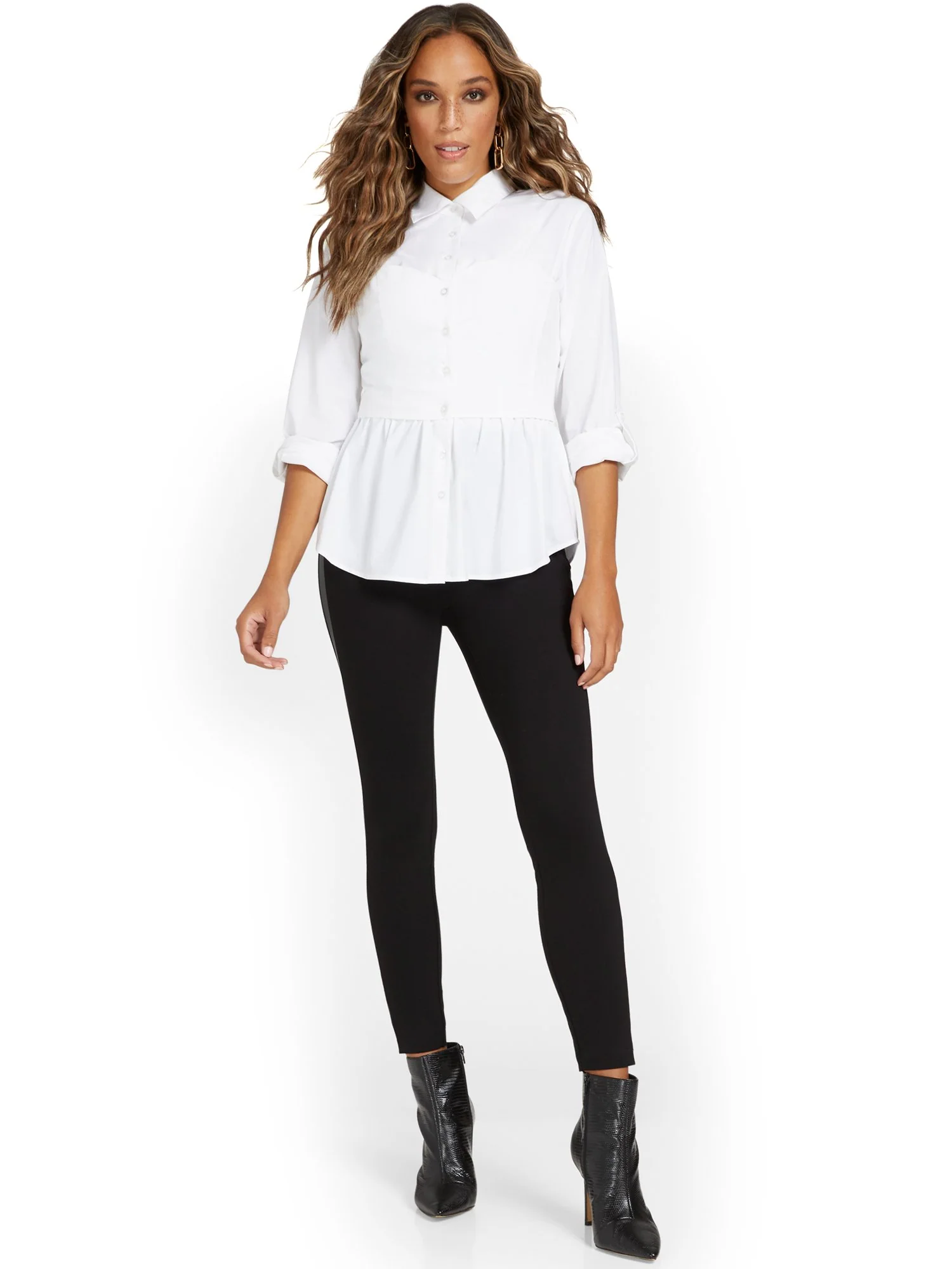 Faux-Leather Panel Legging - Image 7