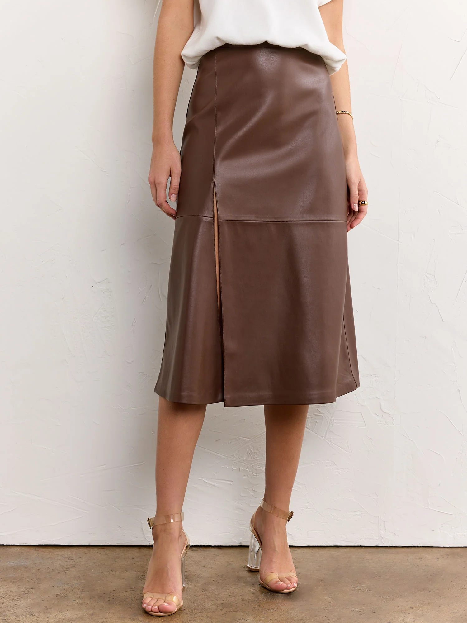 Faux Leather Pencil Skirt - Aaron & Amber - Image 6