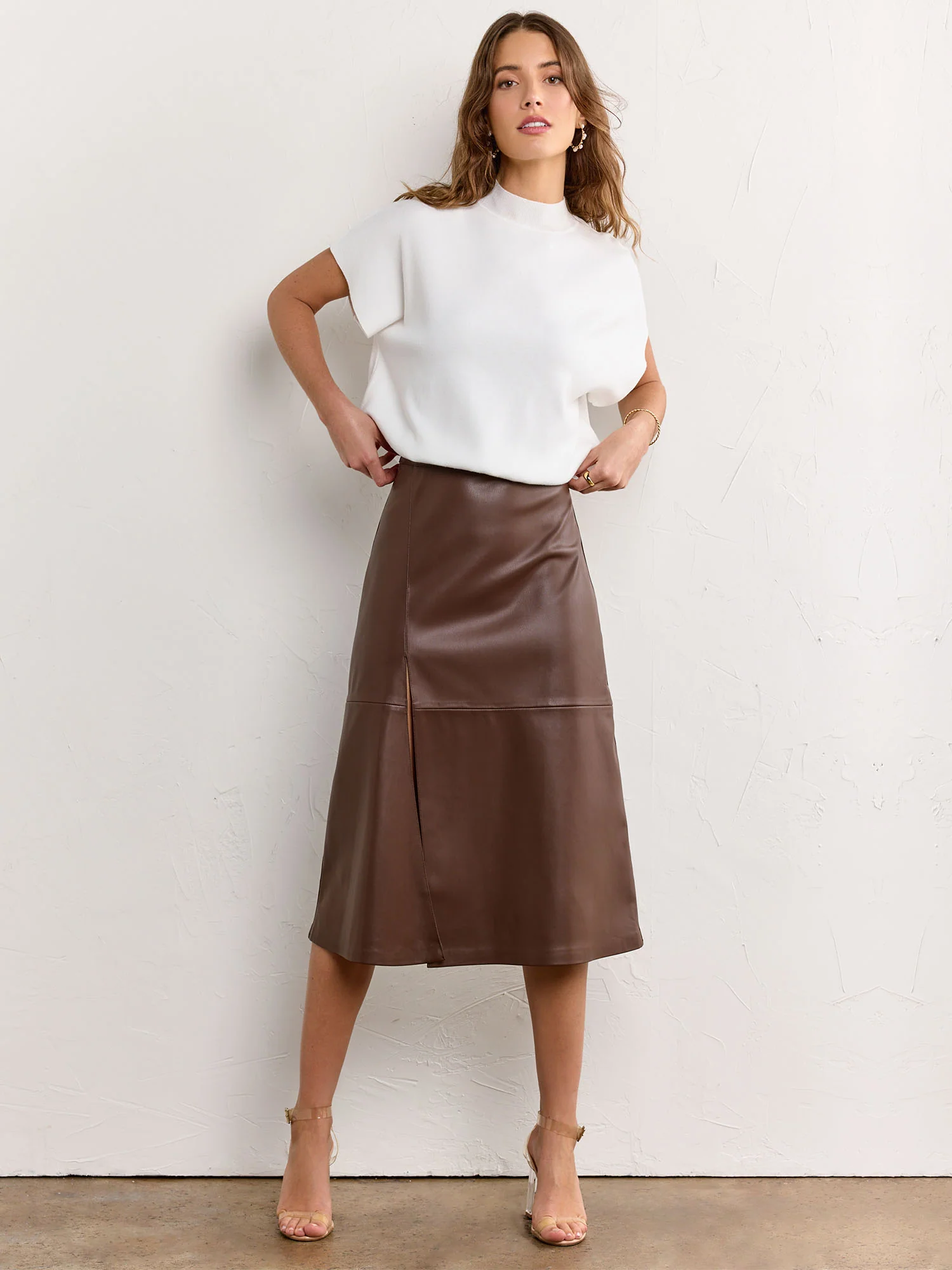 Faux Leather Pencil Skirt - Aaron & Amber - Image 8