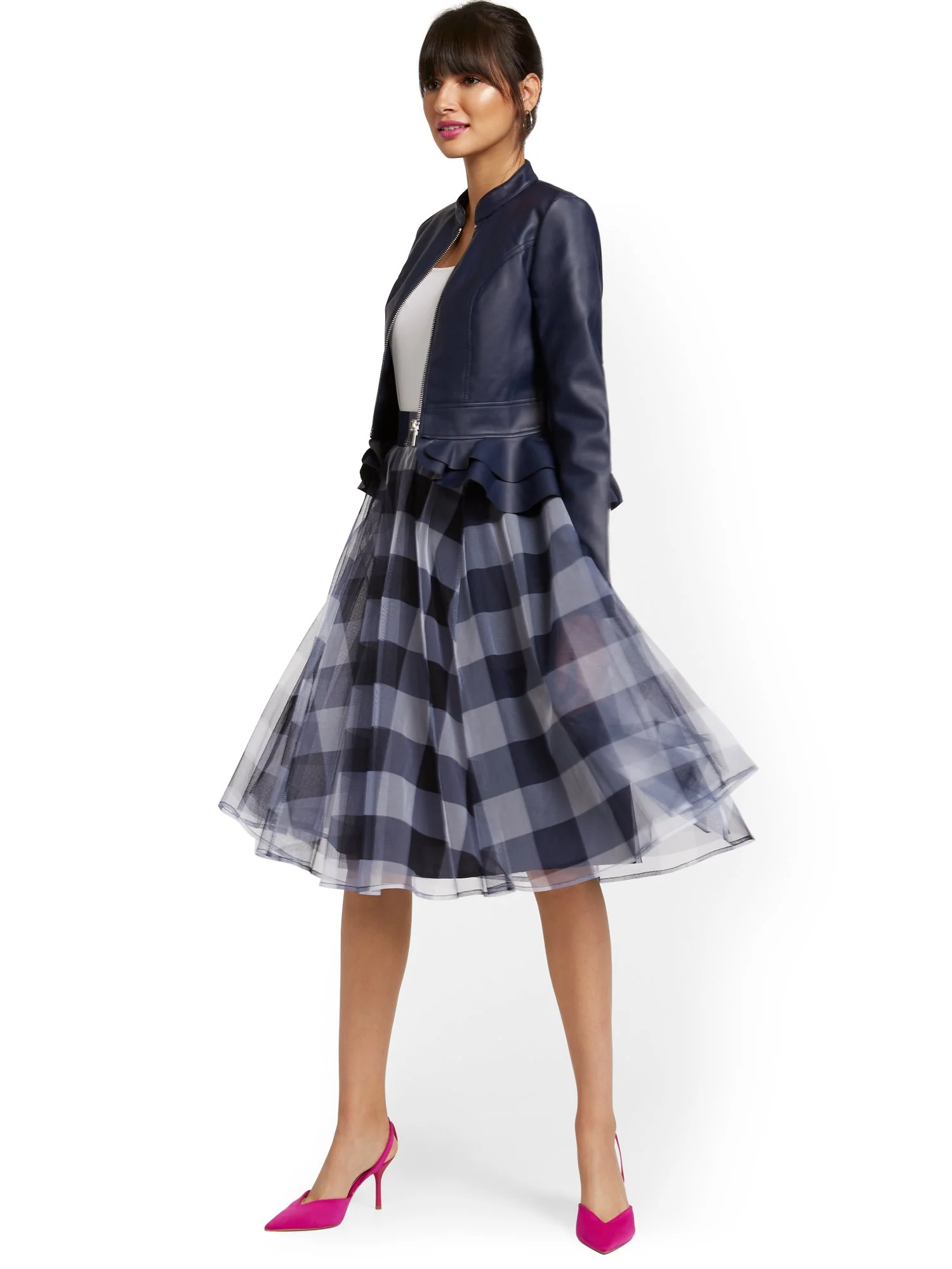 Faux Leather Peplum Jacket - Image 12