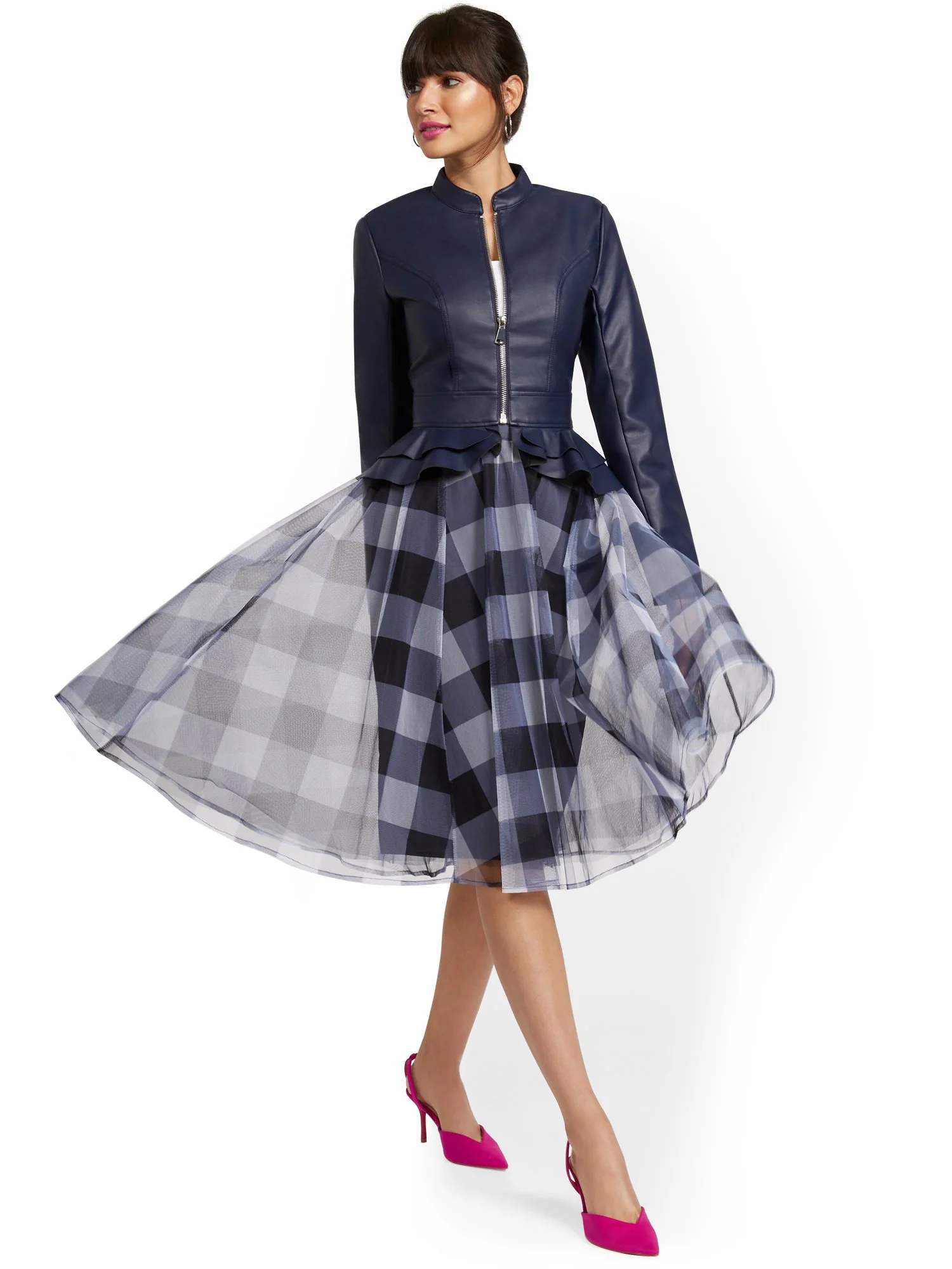 Faux Leather Peplum Jacket - Image 13