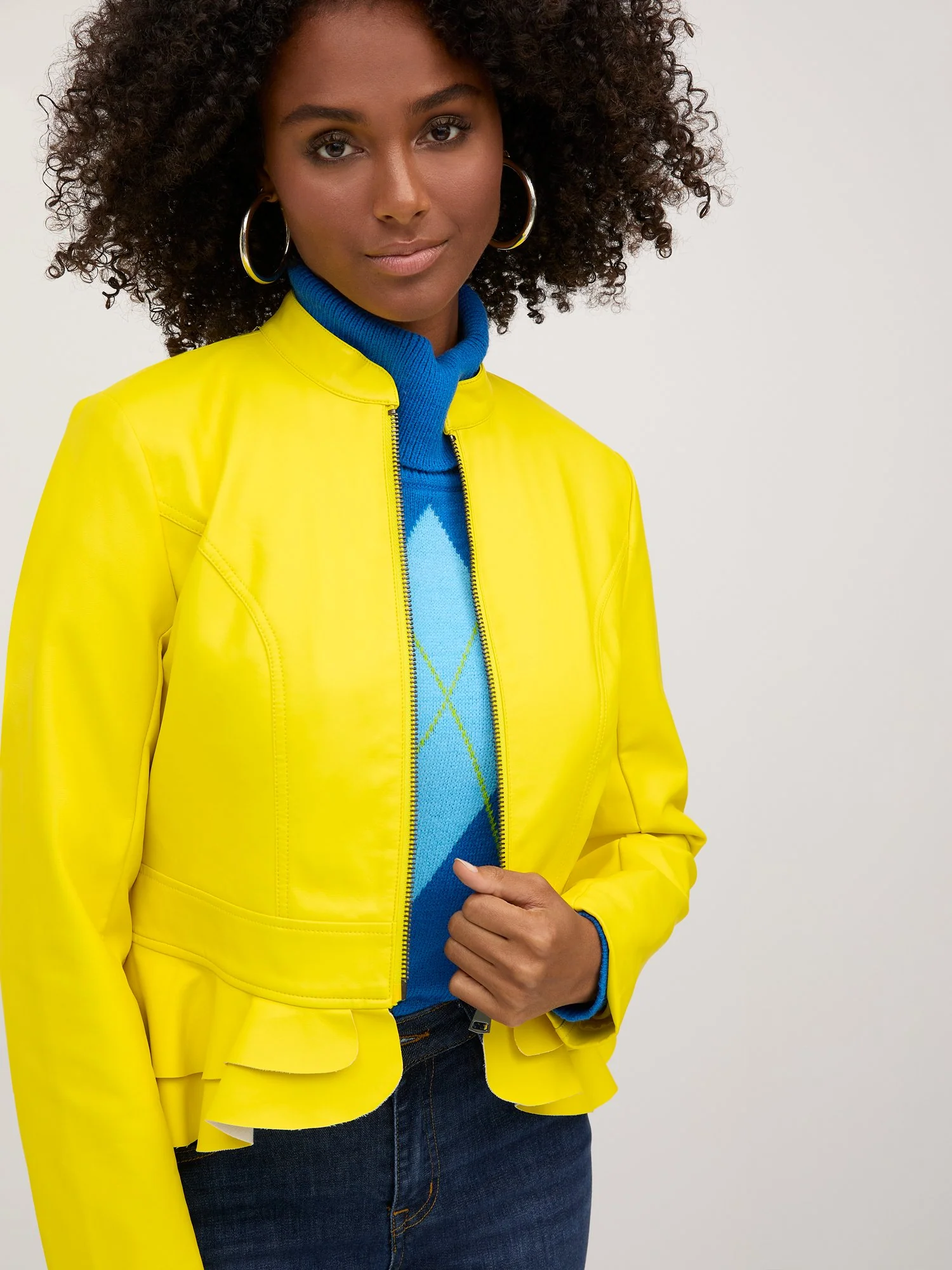 Faux-Leather Peplum Jacket - Image 5