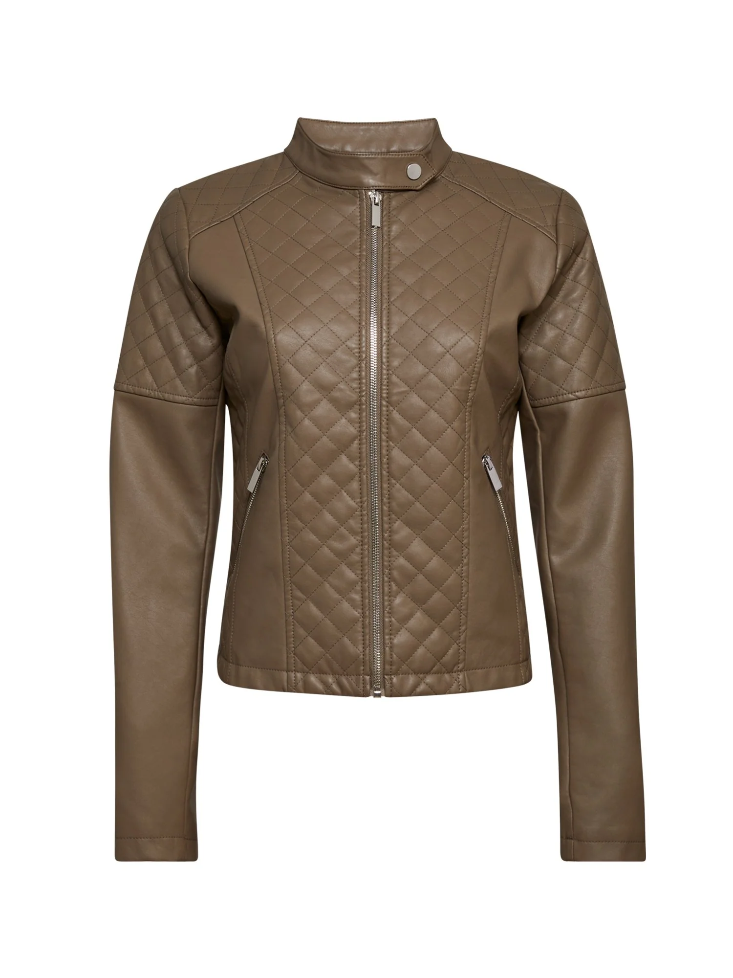 Faux-Leather Quilted Jacket - Image 8