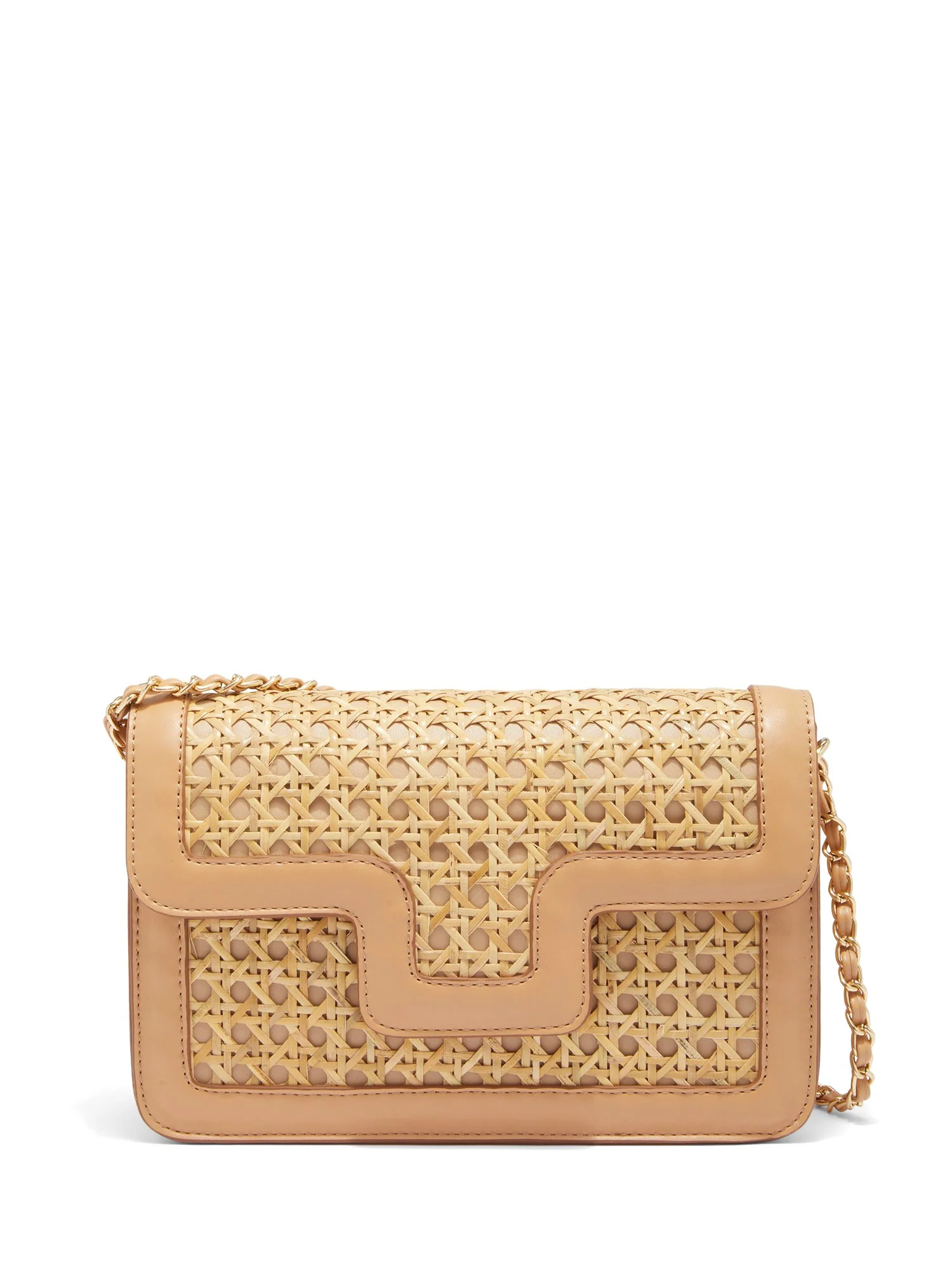 Faux-Leather Rattan Shoulder Bag - Image 5