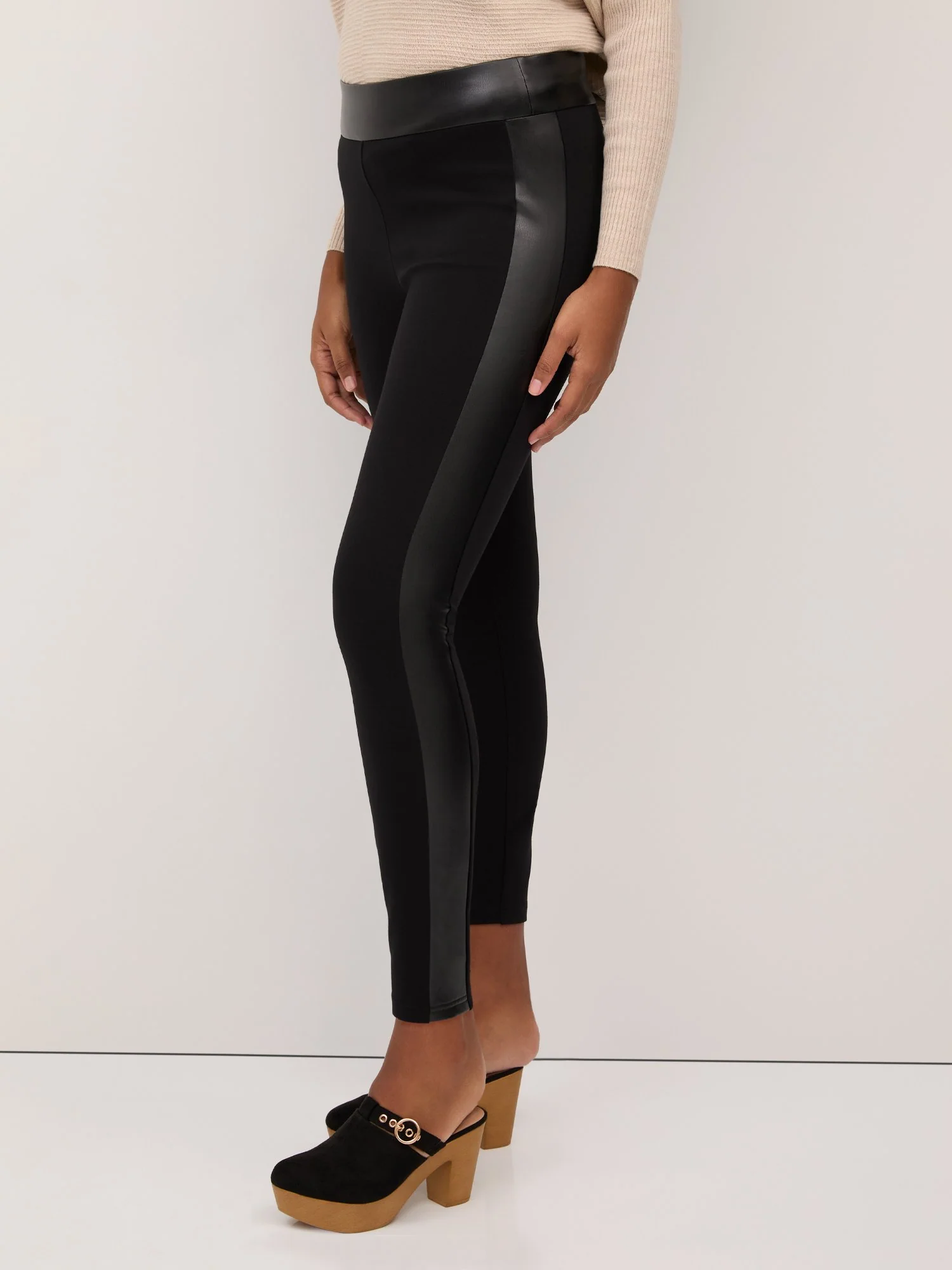 Faux-Leather Side-Strip Legging - Image 2