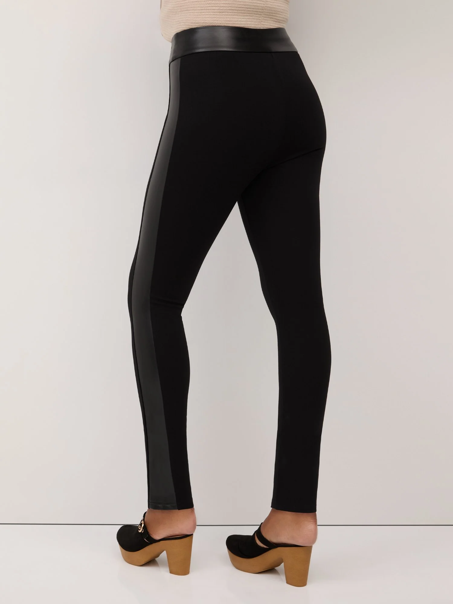 Faux-Leather Side-Strip Legging - Image 3