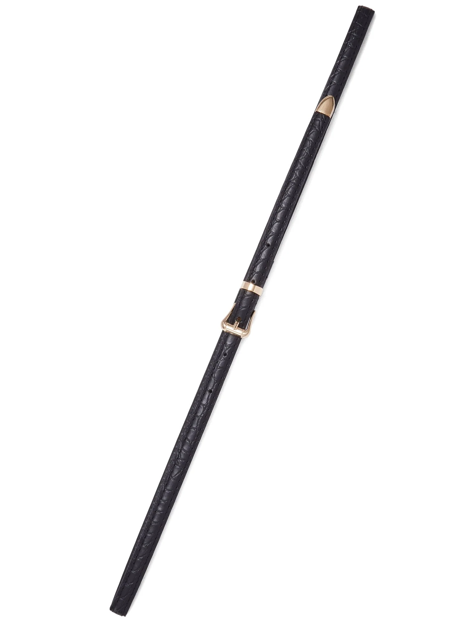 Faux-Leather Skinny Belt - Image 2