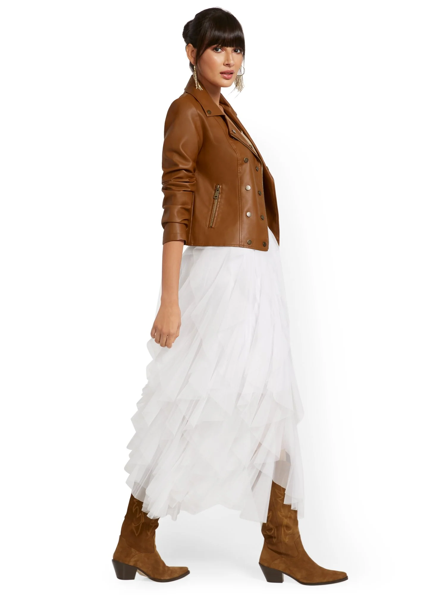 Faux-Leather Snap Moto Jacket - Image 15