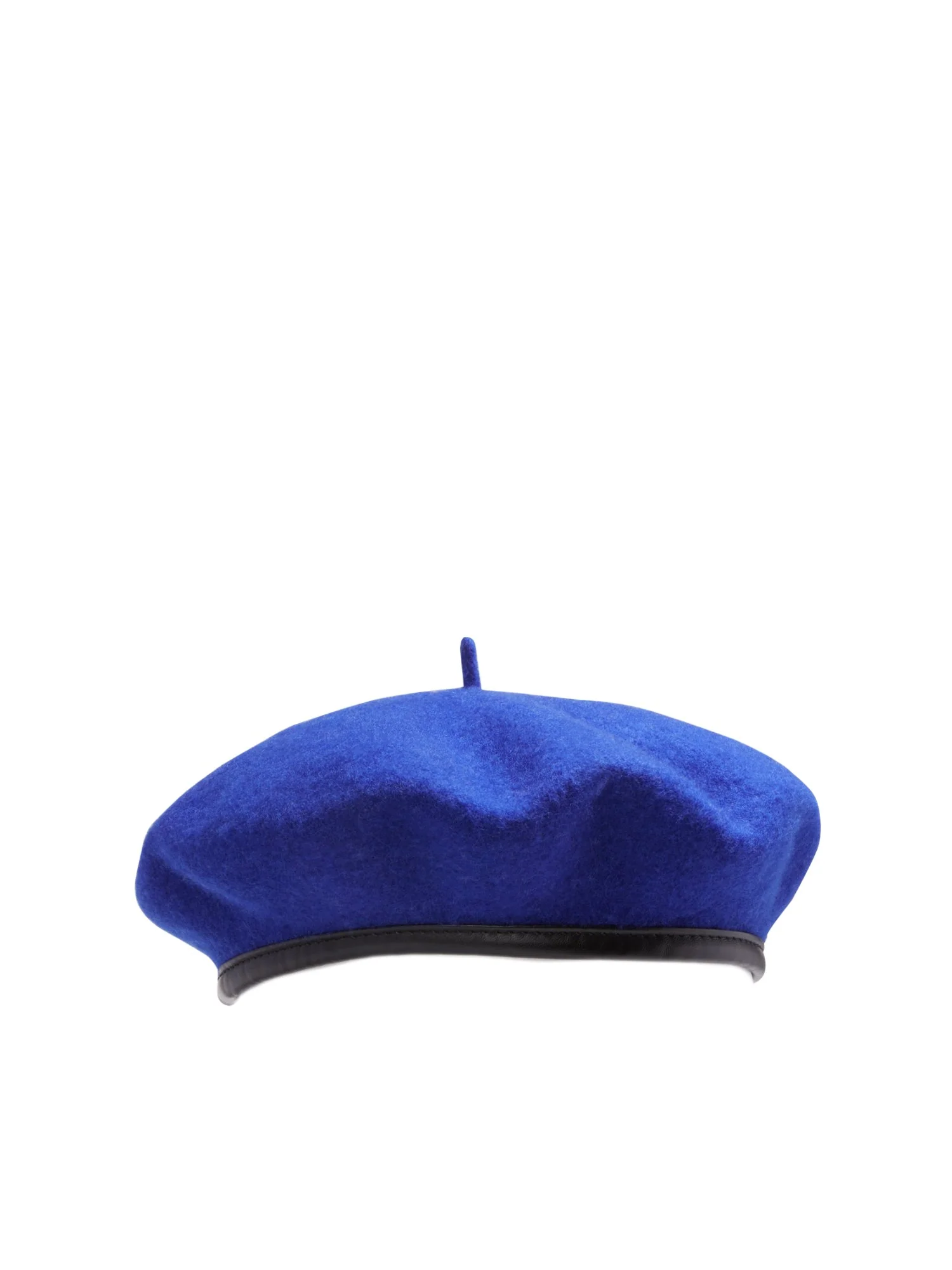 Faux-Leather Trim Beret - Image 4