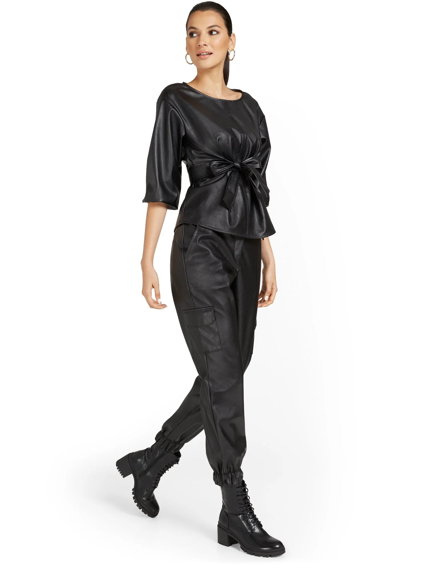 Faux-Leather Utility Jogger Pant - Image 4