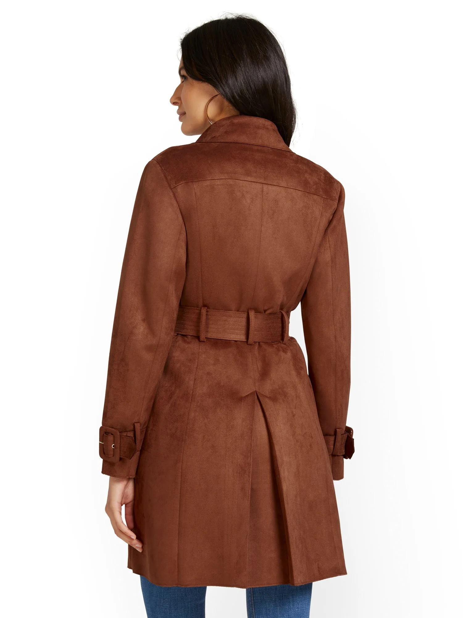 Faux-Suede Belted Trenchcoat - Image 6