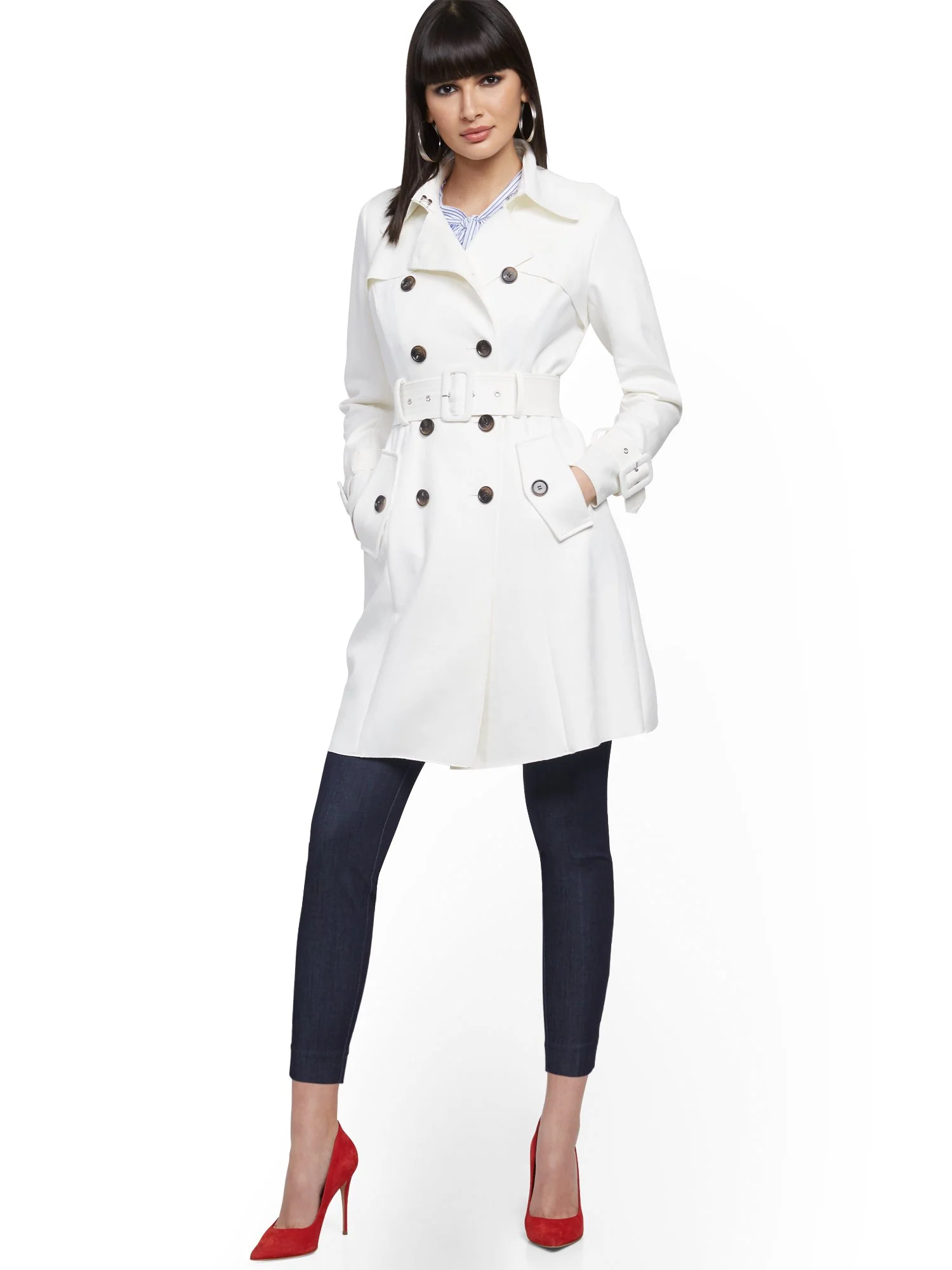 Faux-Suede Belted Trenchcoat - Image 15