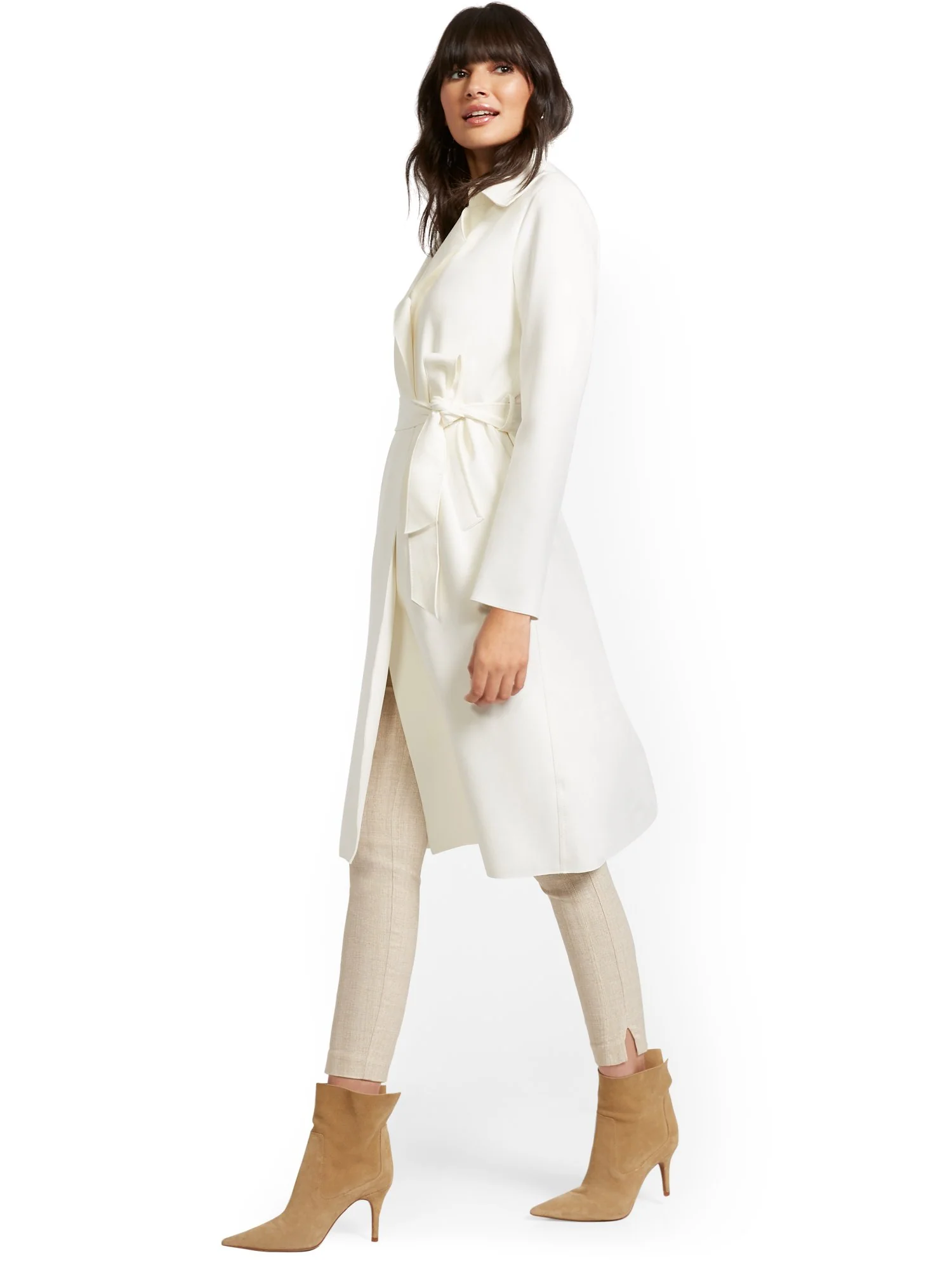 Faux-Suede Wrap Trenchcoat - Image 19
