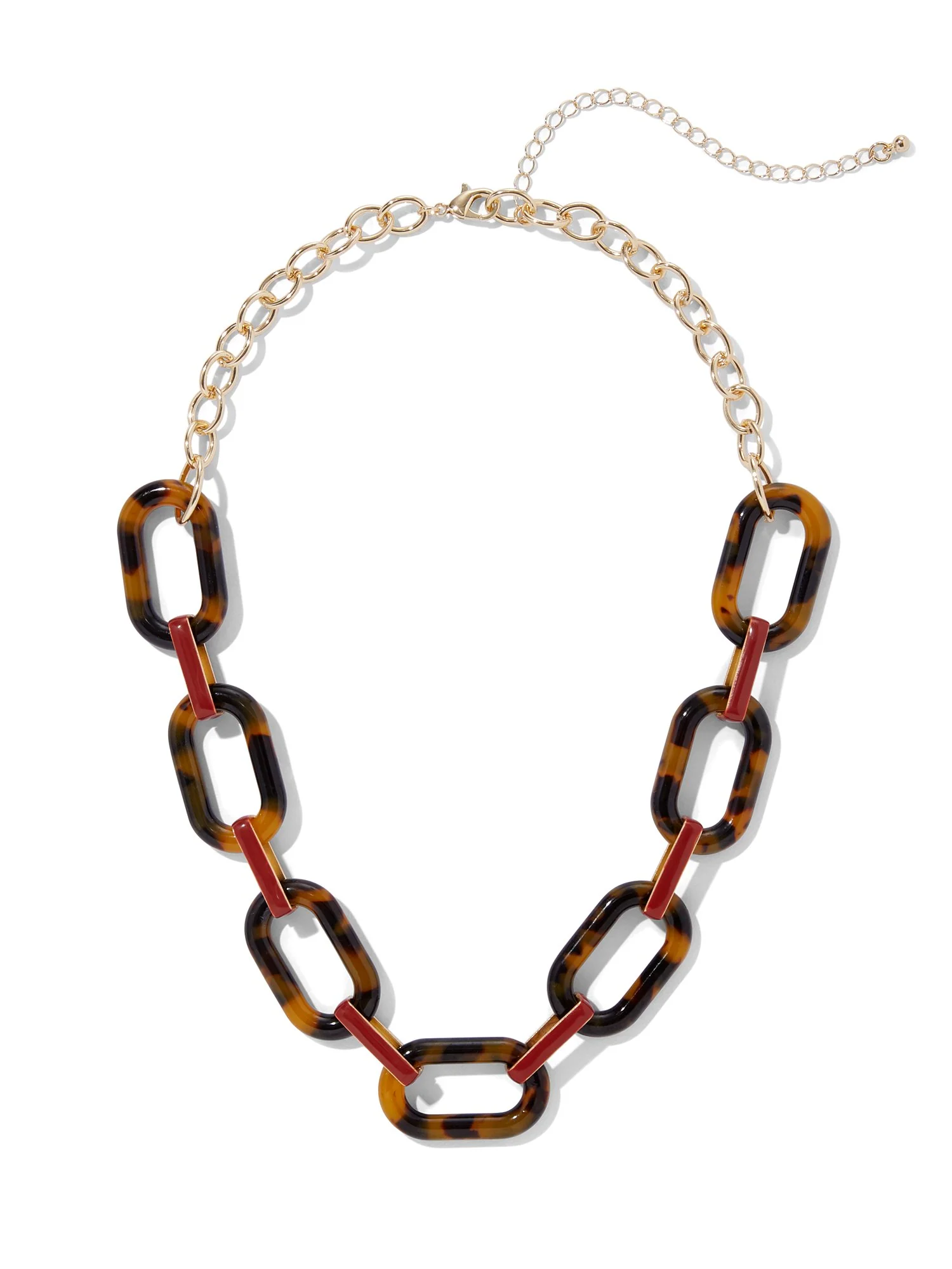Faux-Tortoise Link Collar Necklace