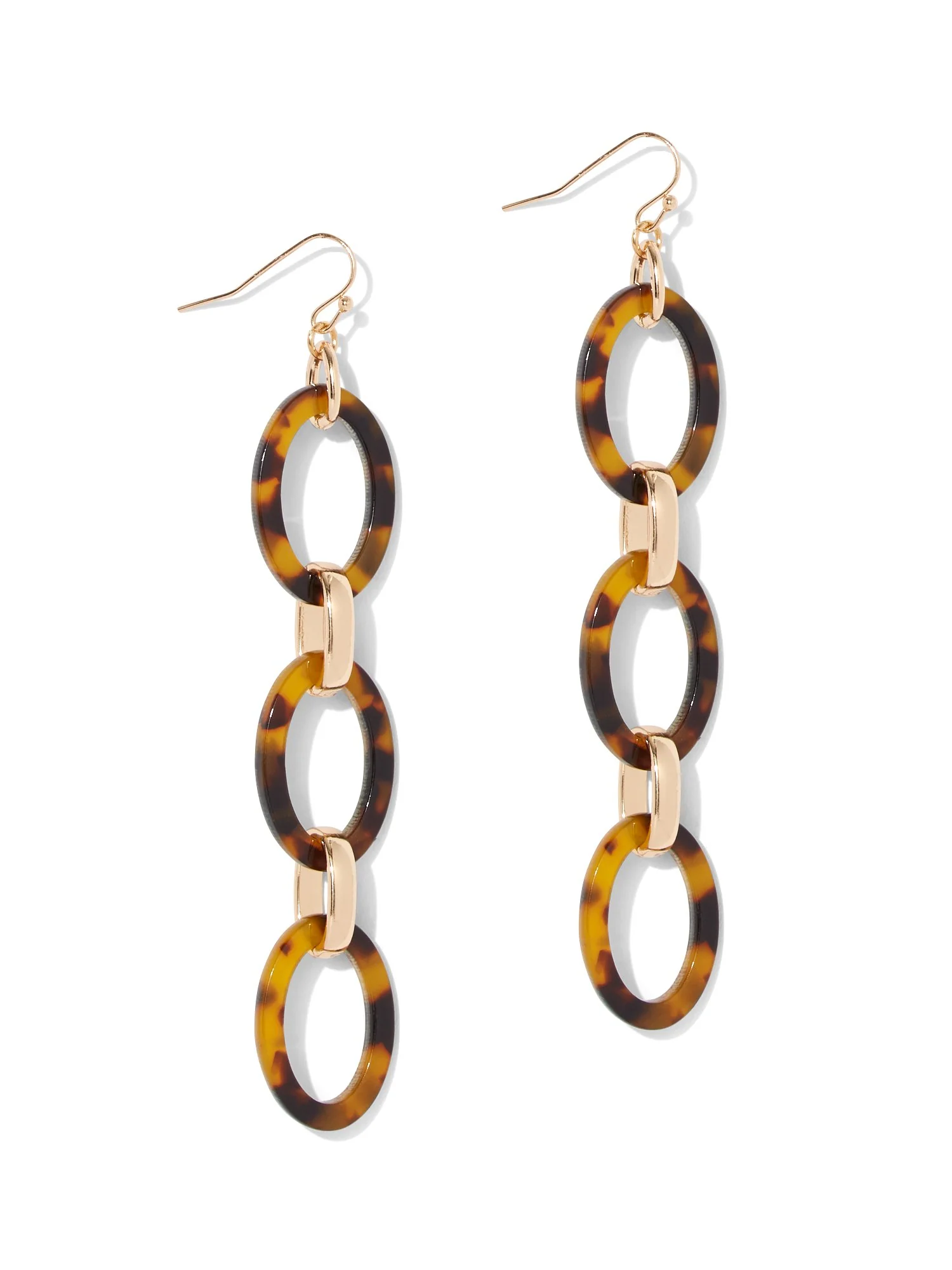 Faux-Tortoise Link Drop Earring