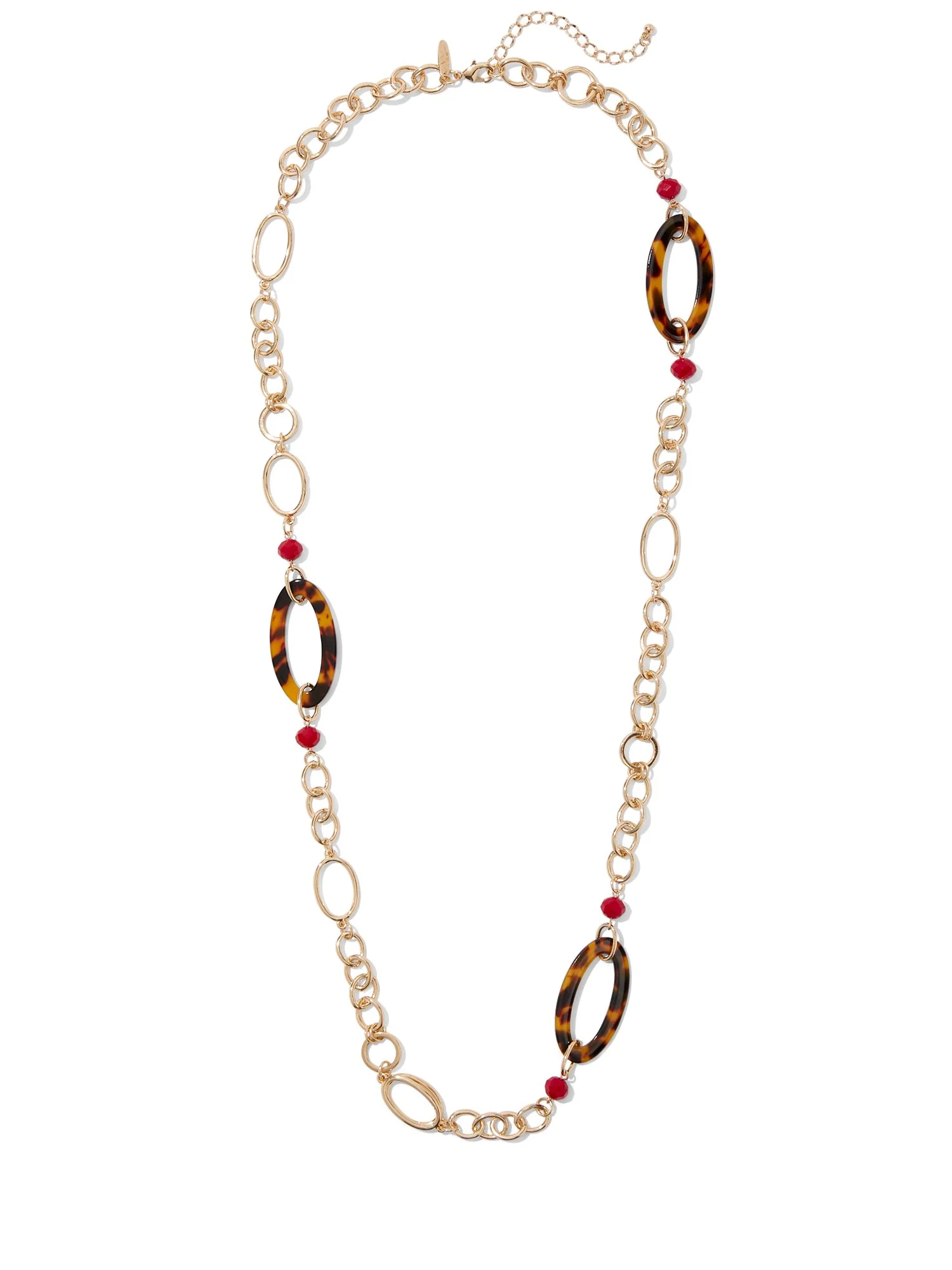 Faux-Tortoise Oval Link Necklace