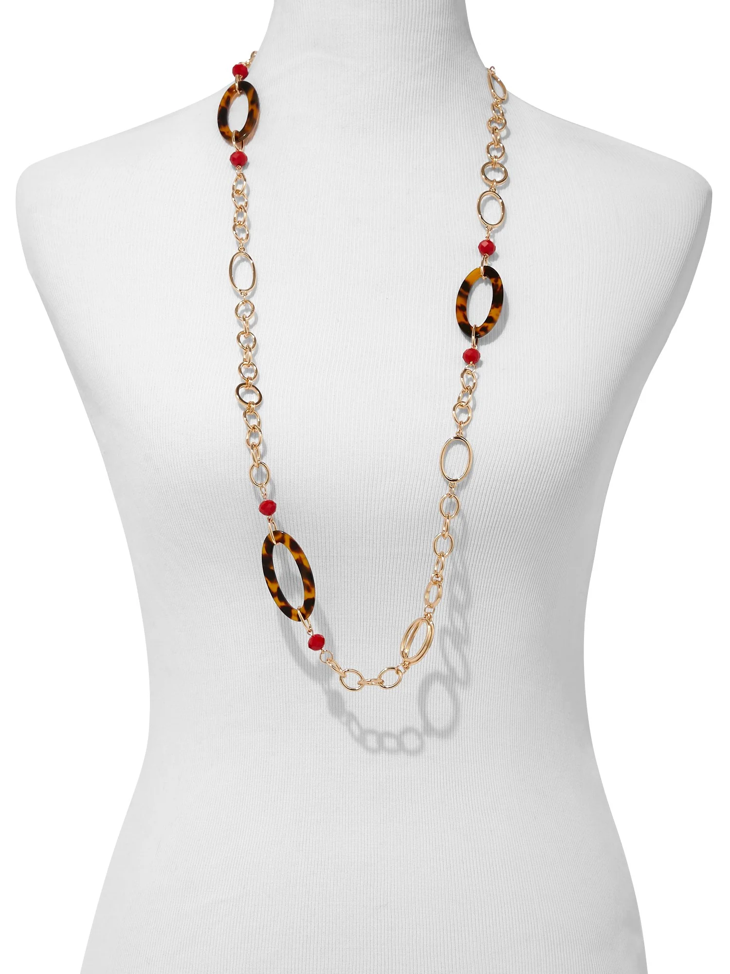 Faux-Tortoise Oval Link Necklace - Image 2