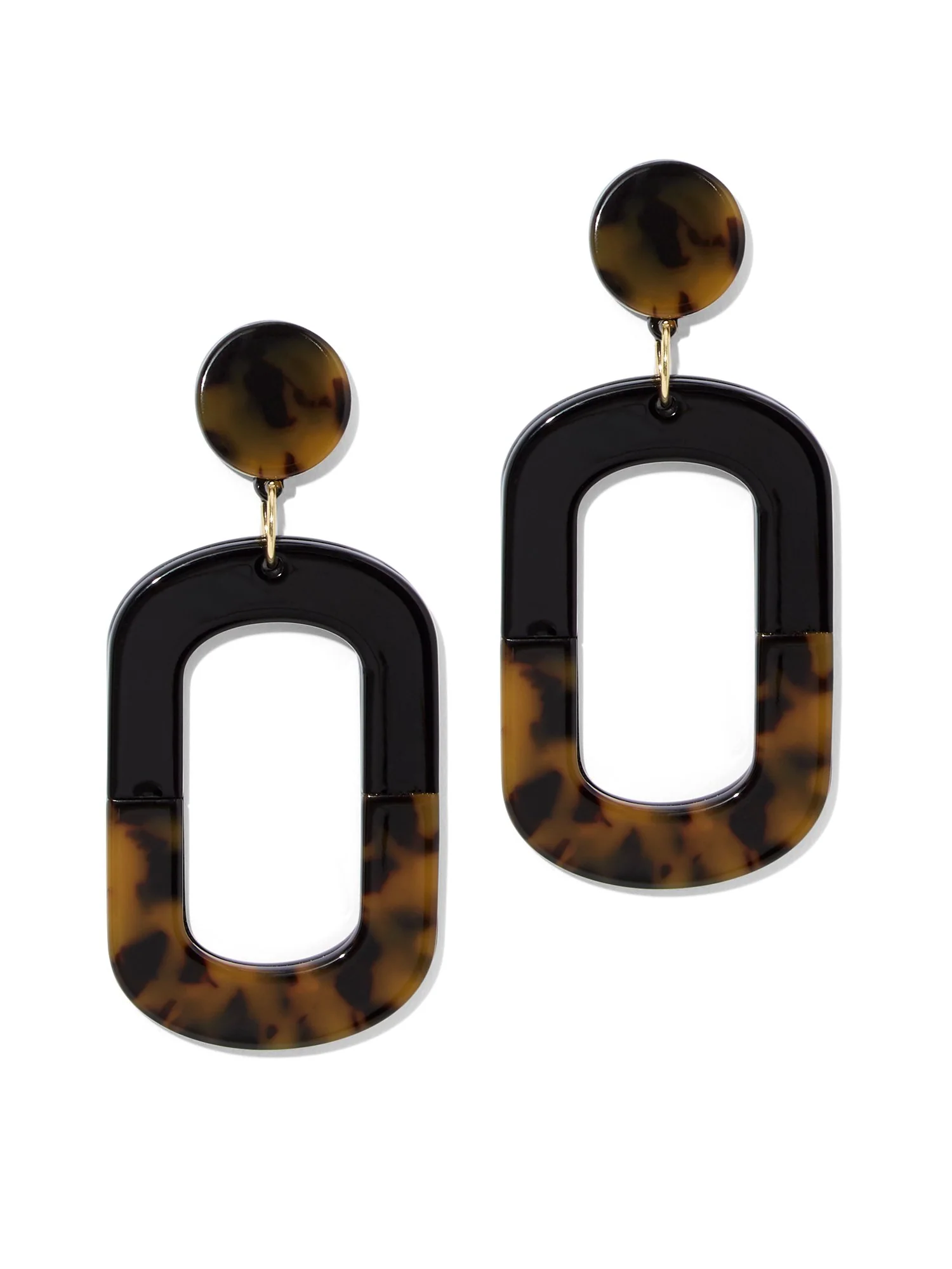 Faux-Tortoise Square Drop Earring