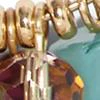 Faux-Turquoise Beaded Oval Hoop Drop Earring - Image 2