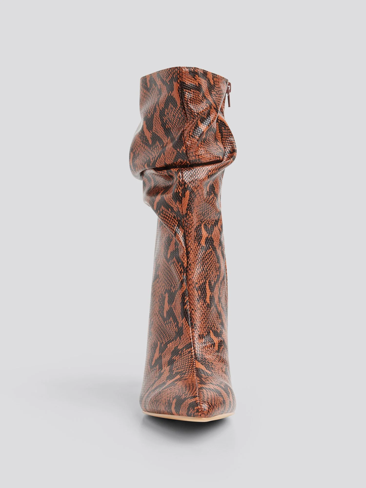 Fawn Snake Print Mid Wide Calf Slouch Boots - Image 4