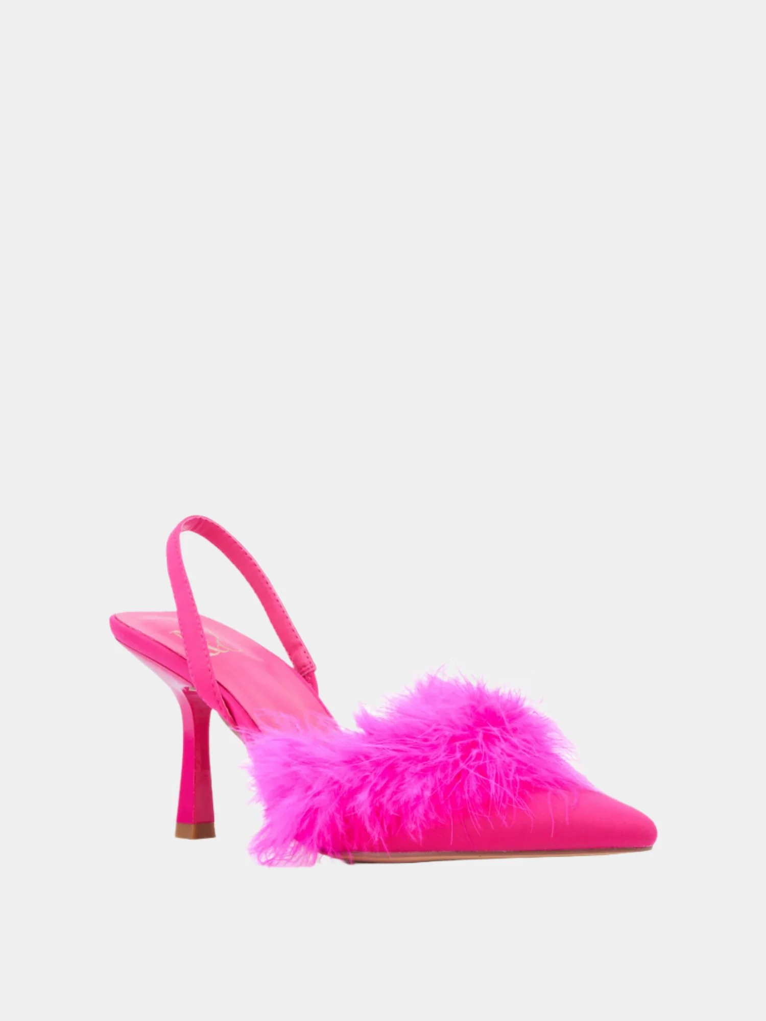 Feather-Embellished Slingback Heel