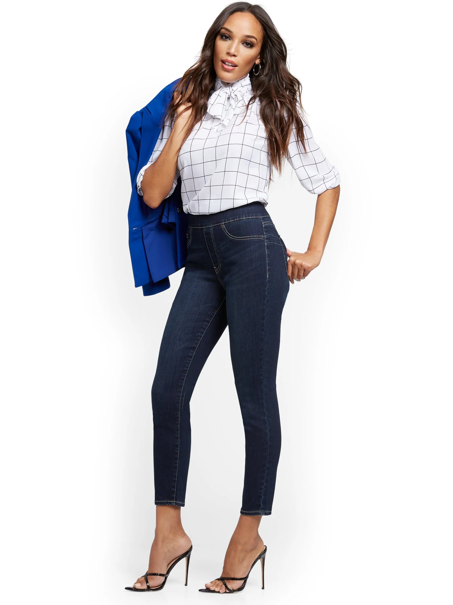 Feel Good High-Waisted No Gap Pull-On Super-Skinny Ankle Jeans - Moonlight Blue - Image 2