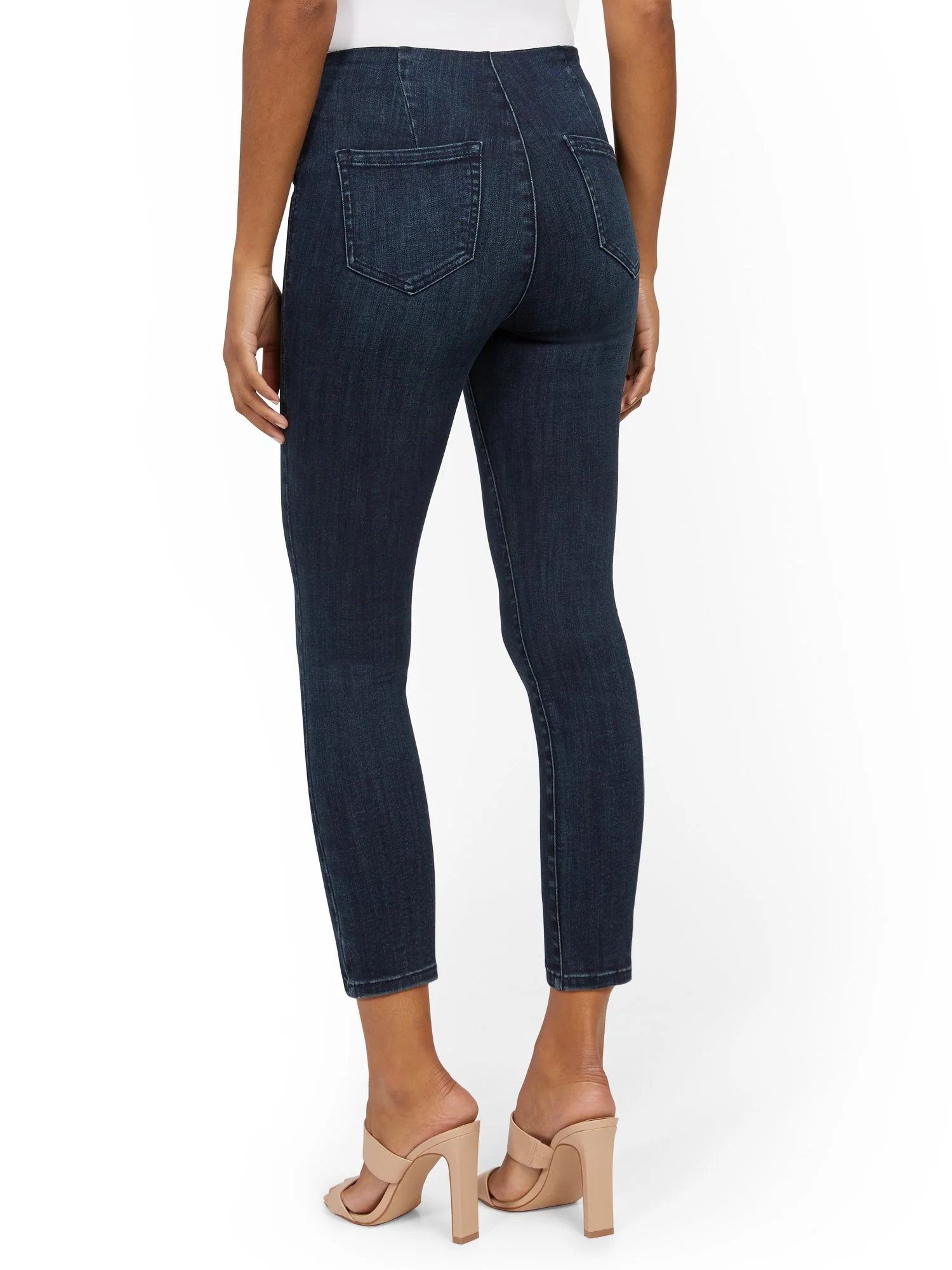 Feel Good High-Waisted No Gap Pull-On Super-Skinny Capri Jeans - Foxy Blue - Image 3