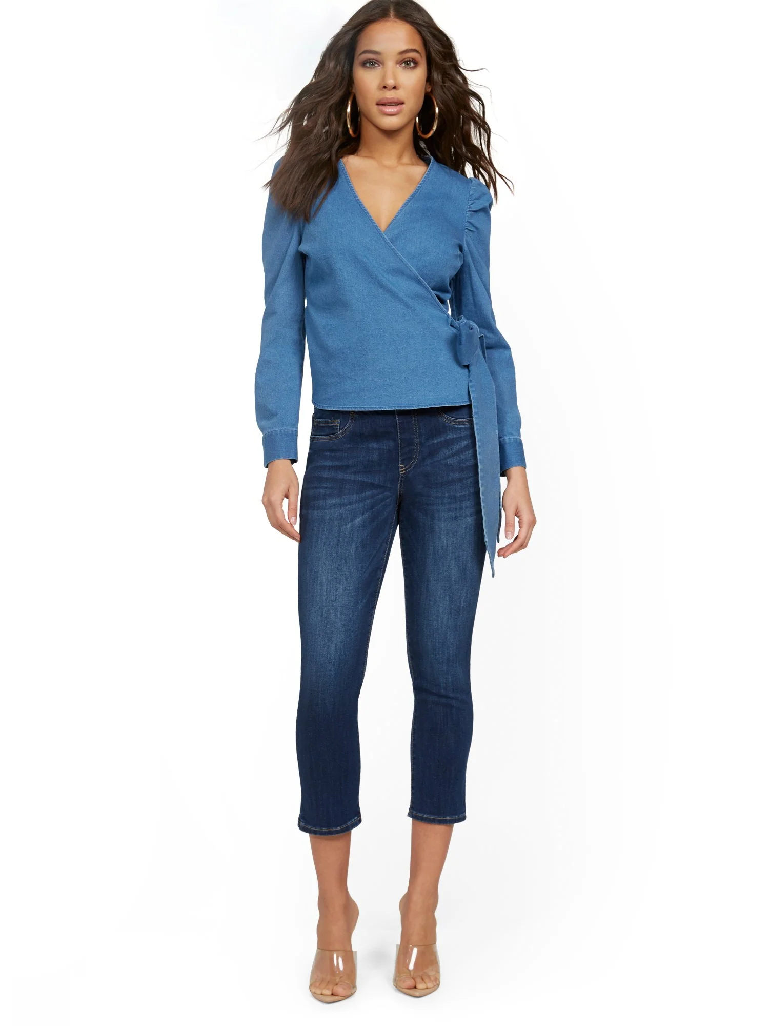 Feel Good High-Waisted No Gap Pull-On Super-Skinny Capri Jeans - Norfolk Blue - Image 5