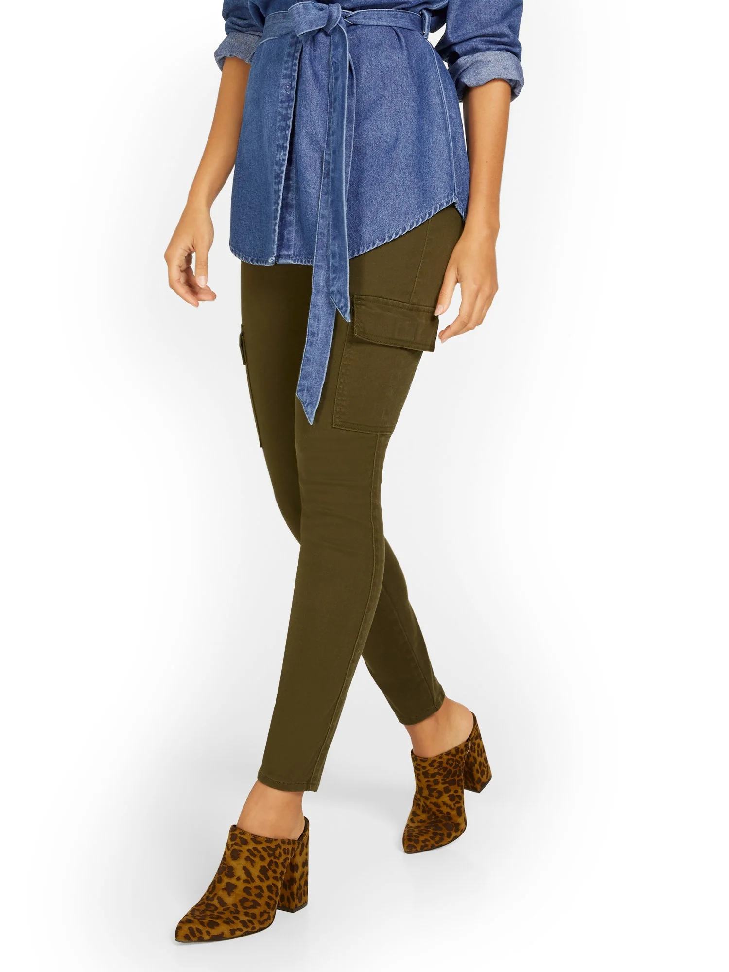 Feel Good High-Waisted No-Gap Pull-On Super-Skinny Cargo Jeans - Image 2