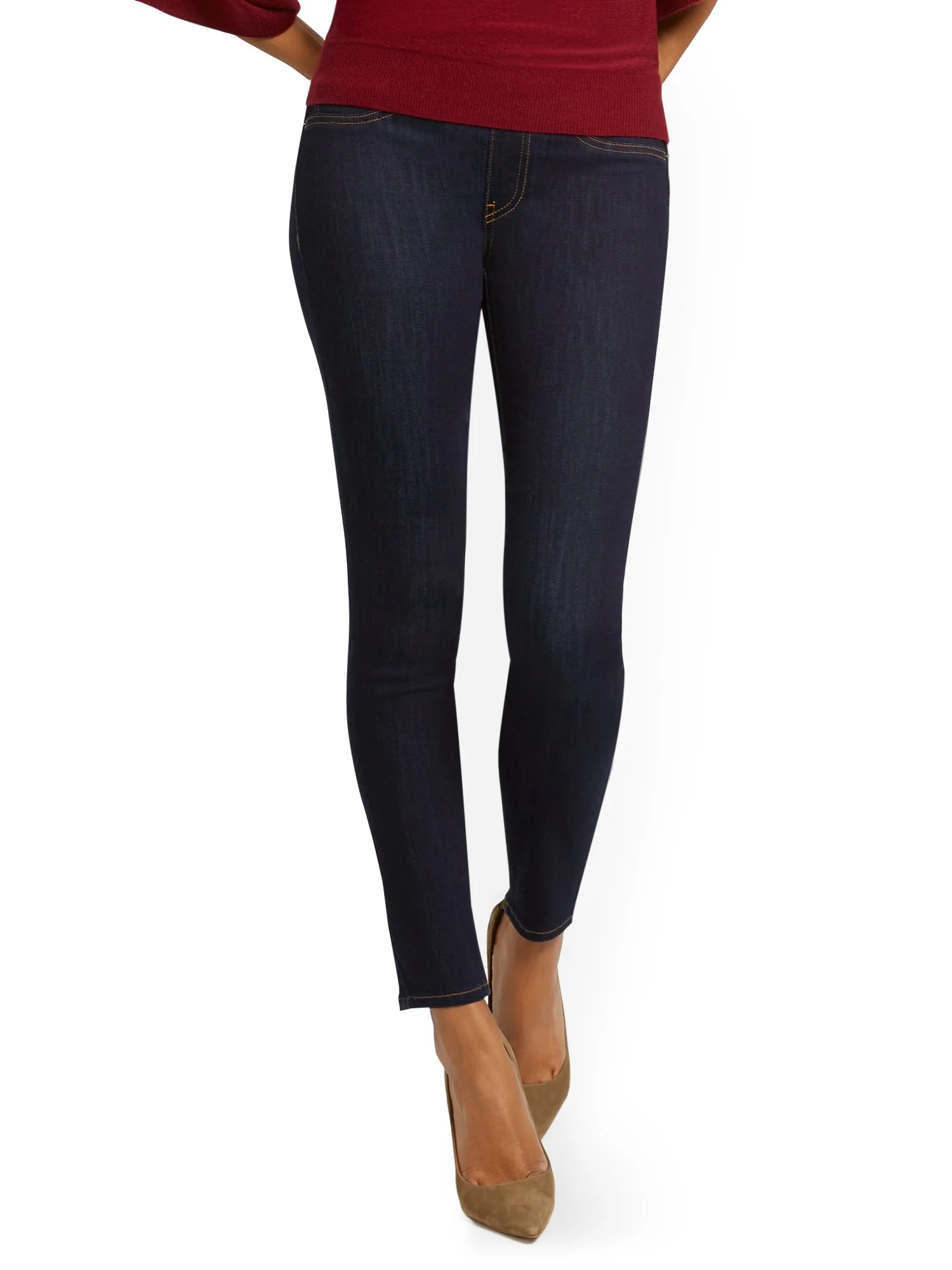 Feel Good High-Waisted No Gap Pull-On Super-Skinny Jeans