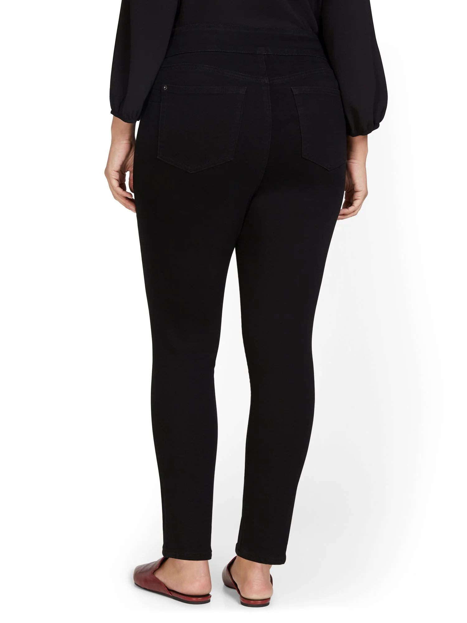Feel Good High-Waisted No-Gap Pull-On Super-Skinny Jeans - Black - Image 3