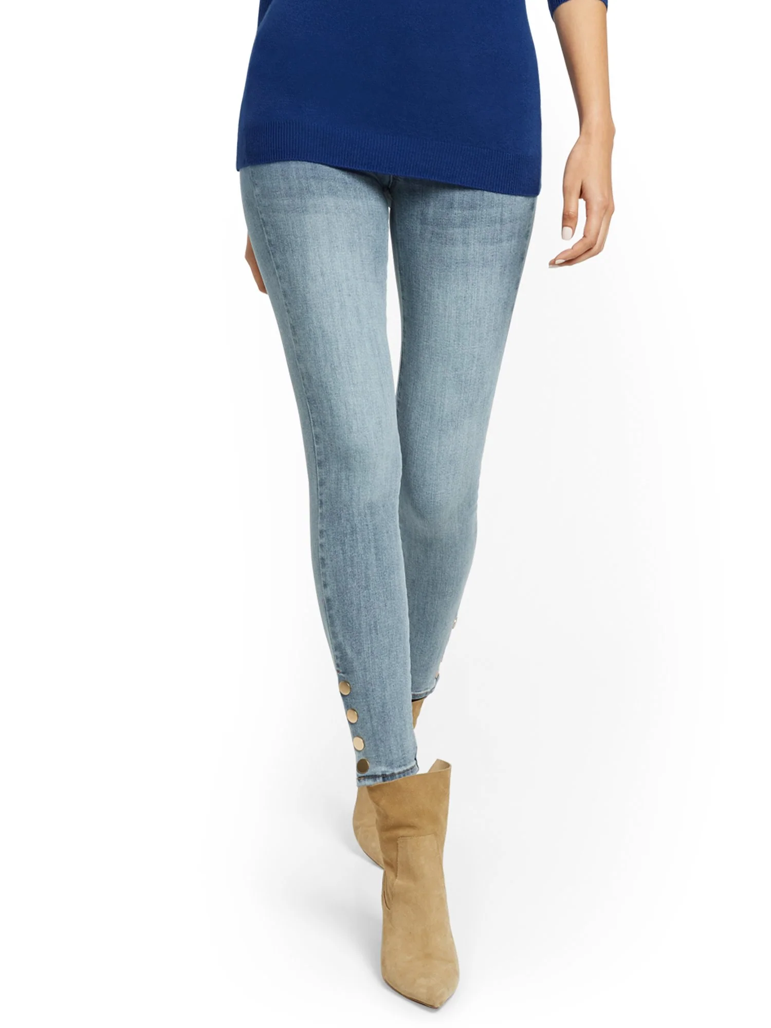 Feel Good High-Waisted No Gap Pull-On Super-Skinny Jeans - Blue Love - Image 2