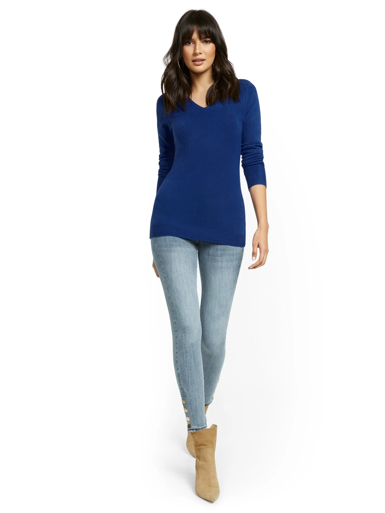 Feel Good High-Waisted No Gap Pull-On Super-Skinny Jeans - Blue Love - Image 5