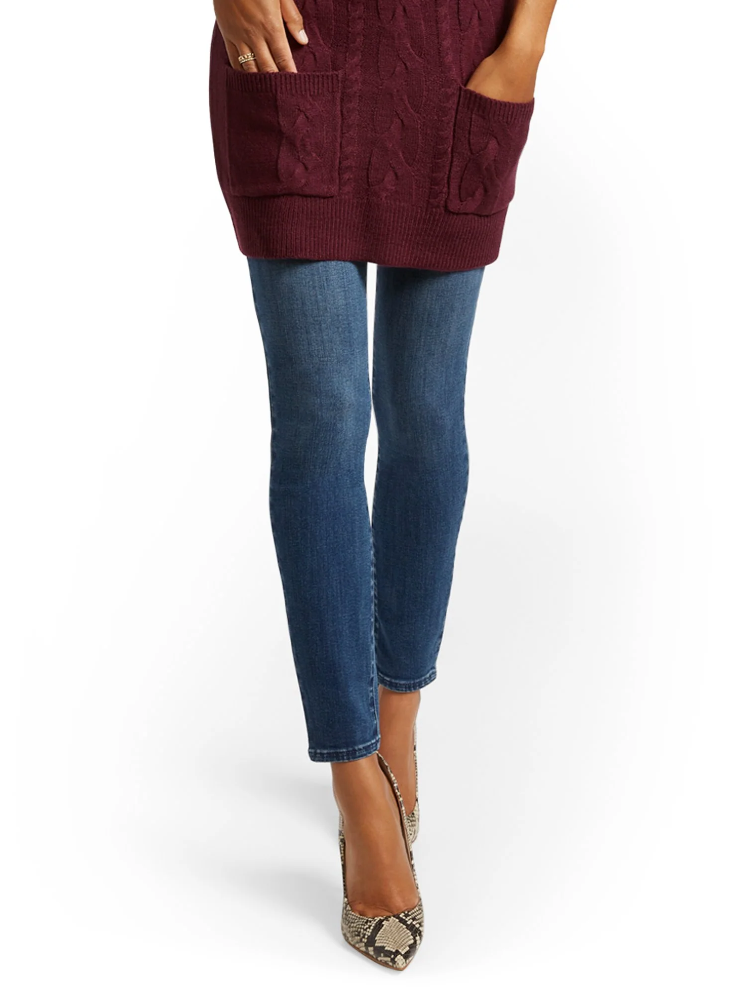 Feel Good High-Waisted No Gap Pull-On Super-Skinny Jeans - Brilliant Blue - Image 2