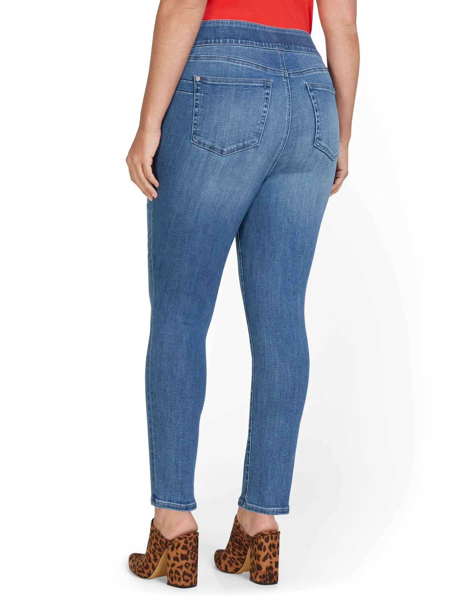 Feel Good High-Waisted No-Gap Pull-On Super-Skinny Jeans - Medium Blue Wash - Image 3