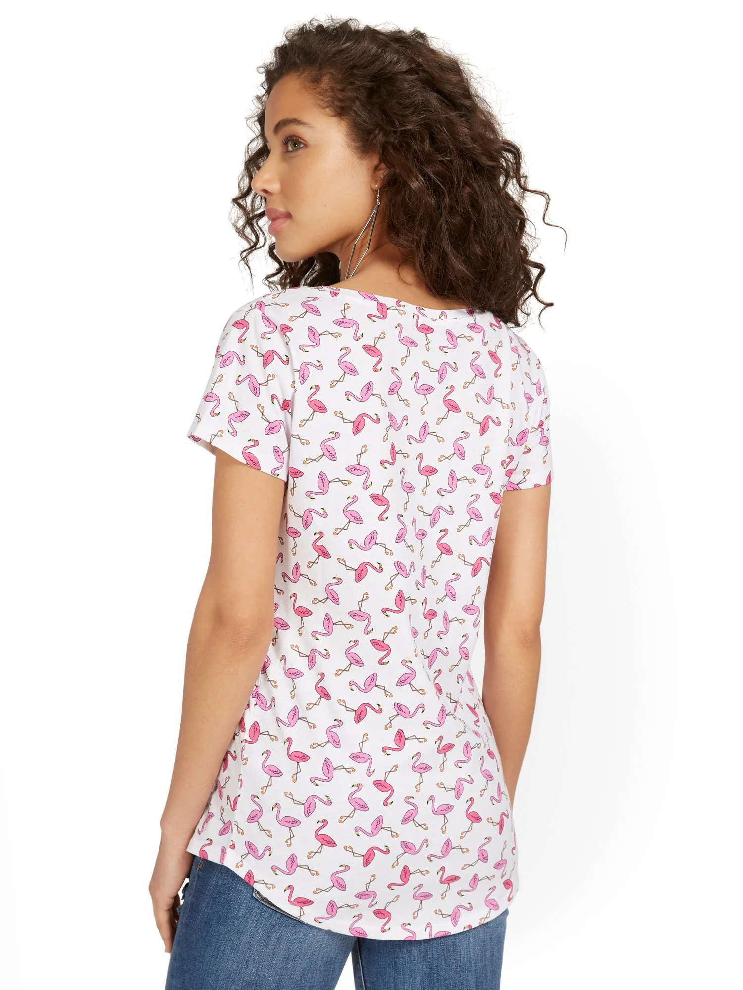 Flamingo V-Neck Perfect Tee - Image 3