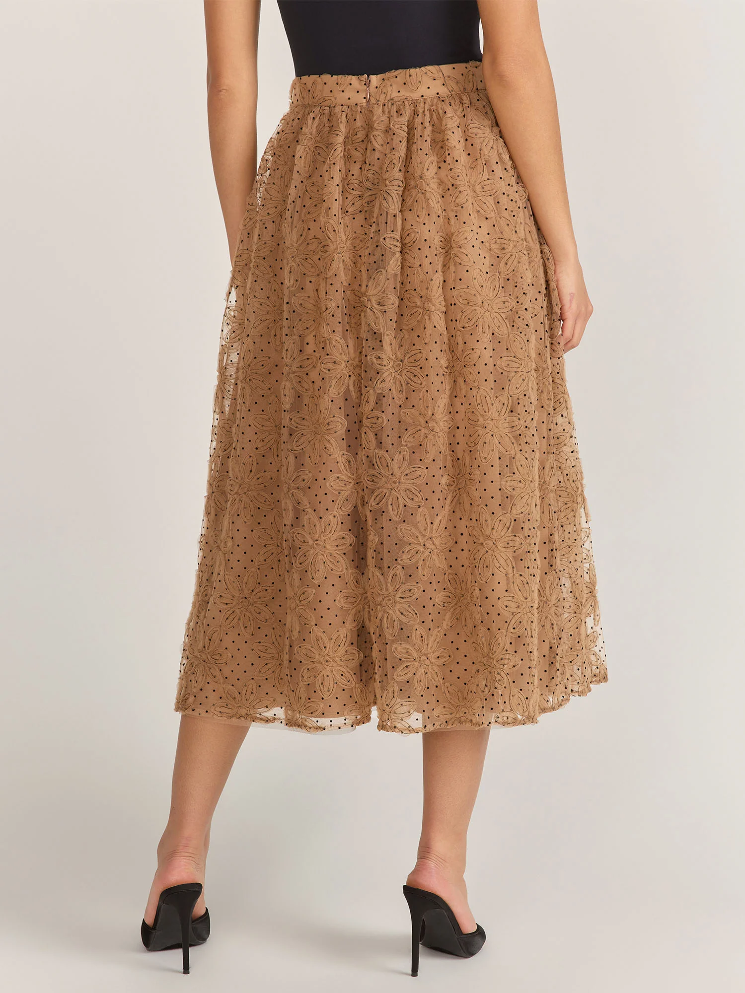 Just Me Flock Dot Floral Skirt - Brands We Love - Image 3