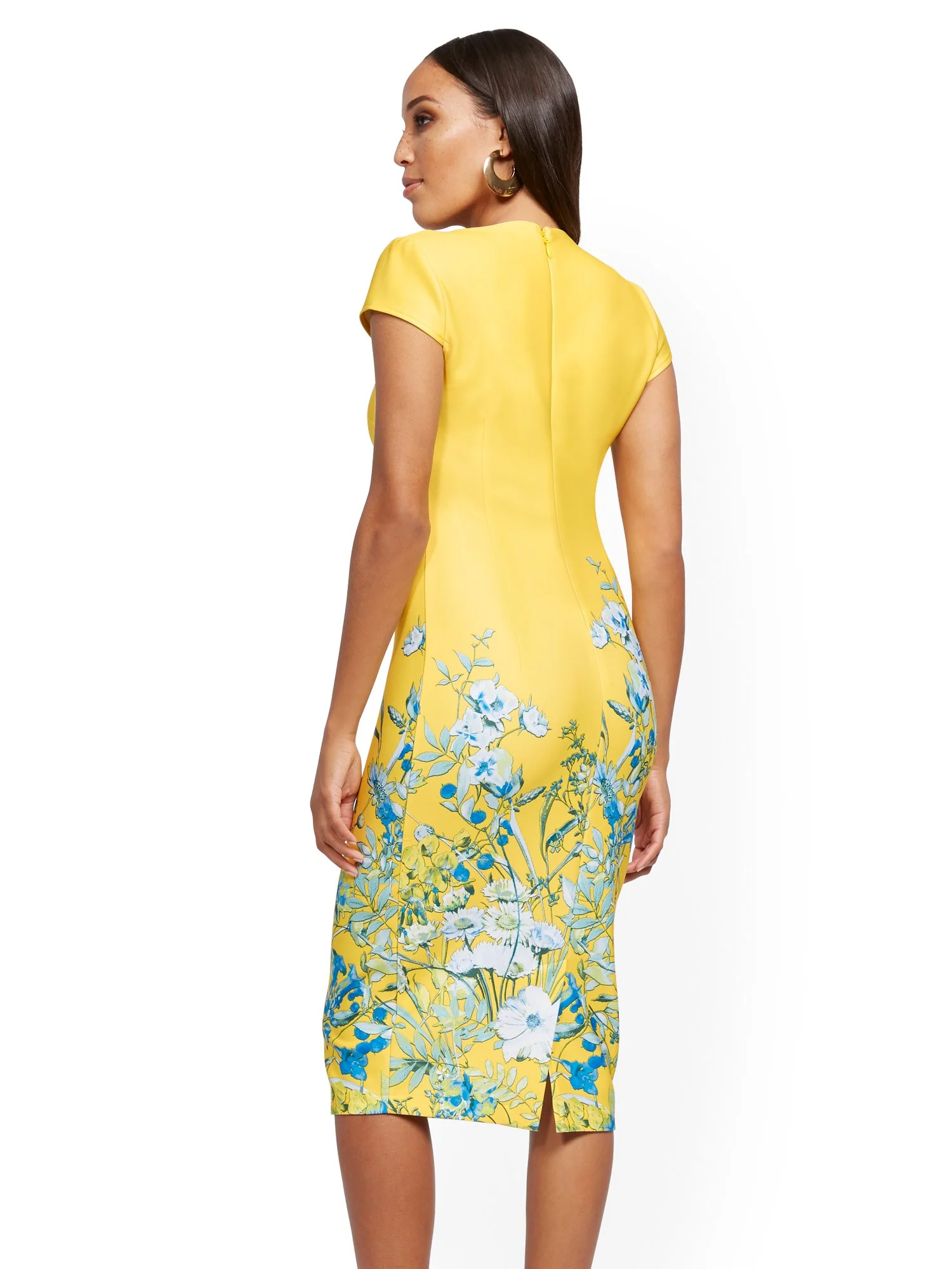 Floral Cap-Sleeve Sheath Dress - Image 3