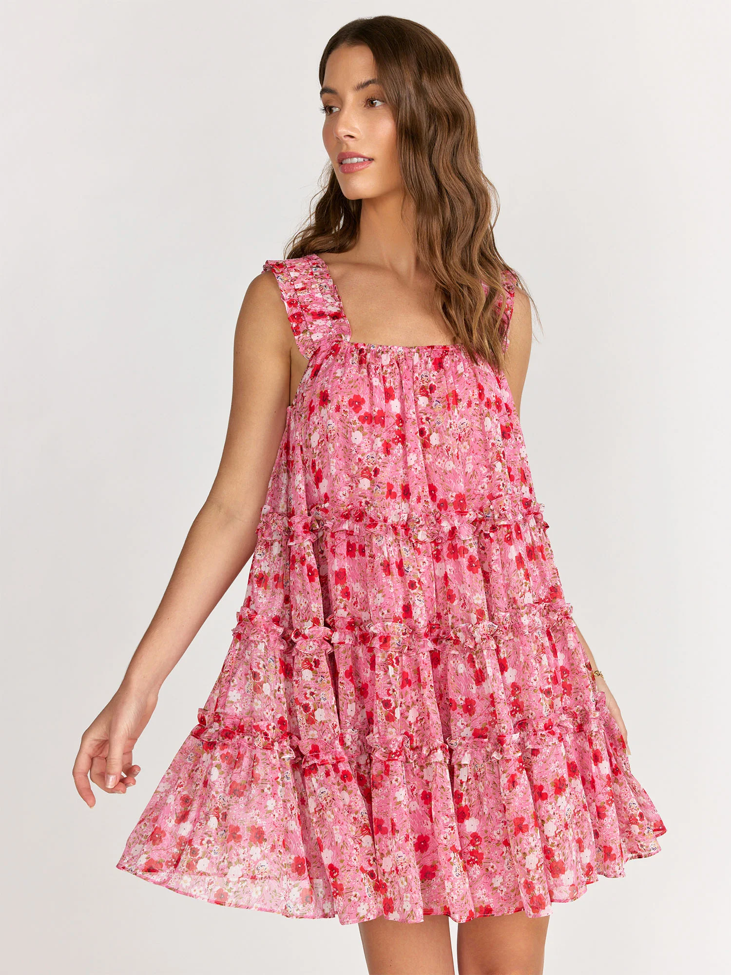 English Factory Floral Chiffon Flounce Mini Dress - Brands We Love