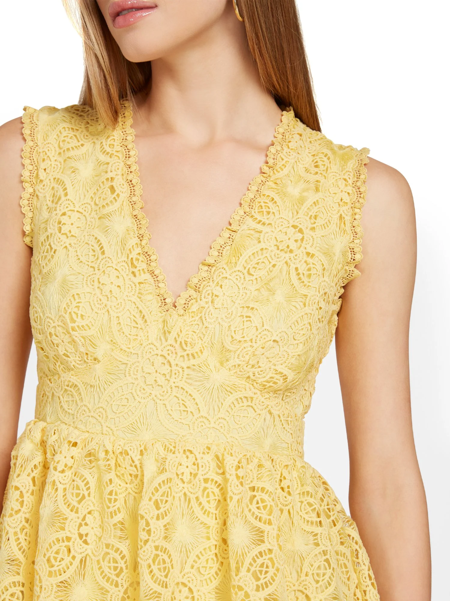 Floral-Crochet Tiered Midi Dress - Just Me - Image 10