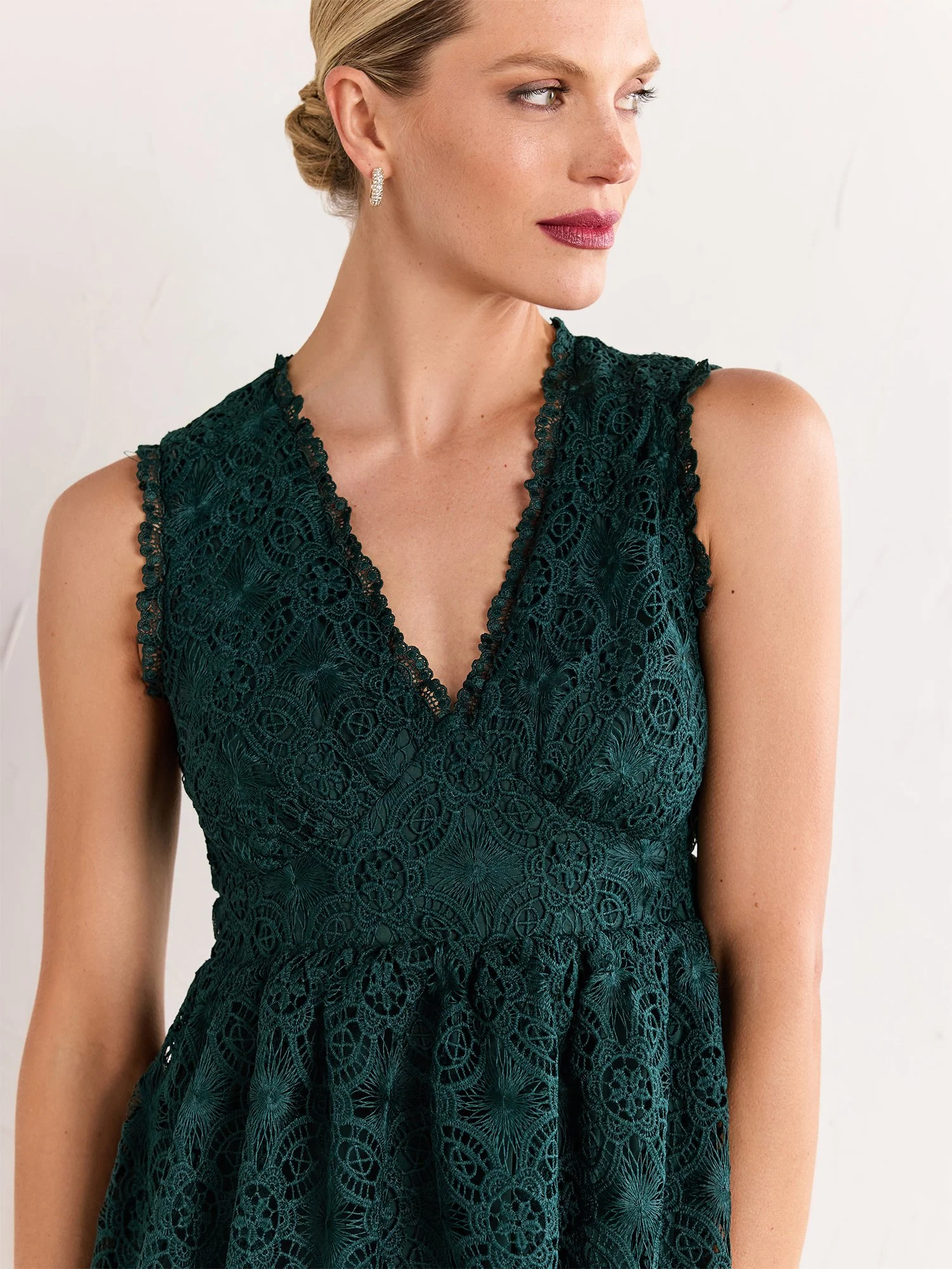 Floral-Crochet Tiered Midi Dress - Just Me - Image 14